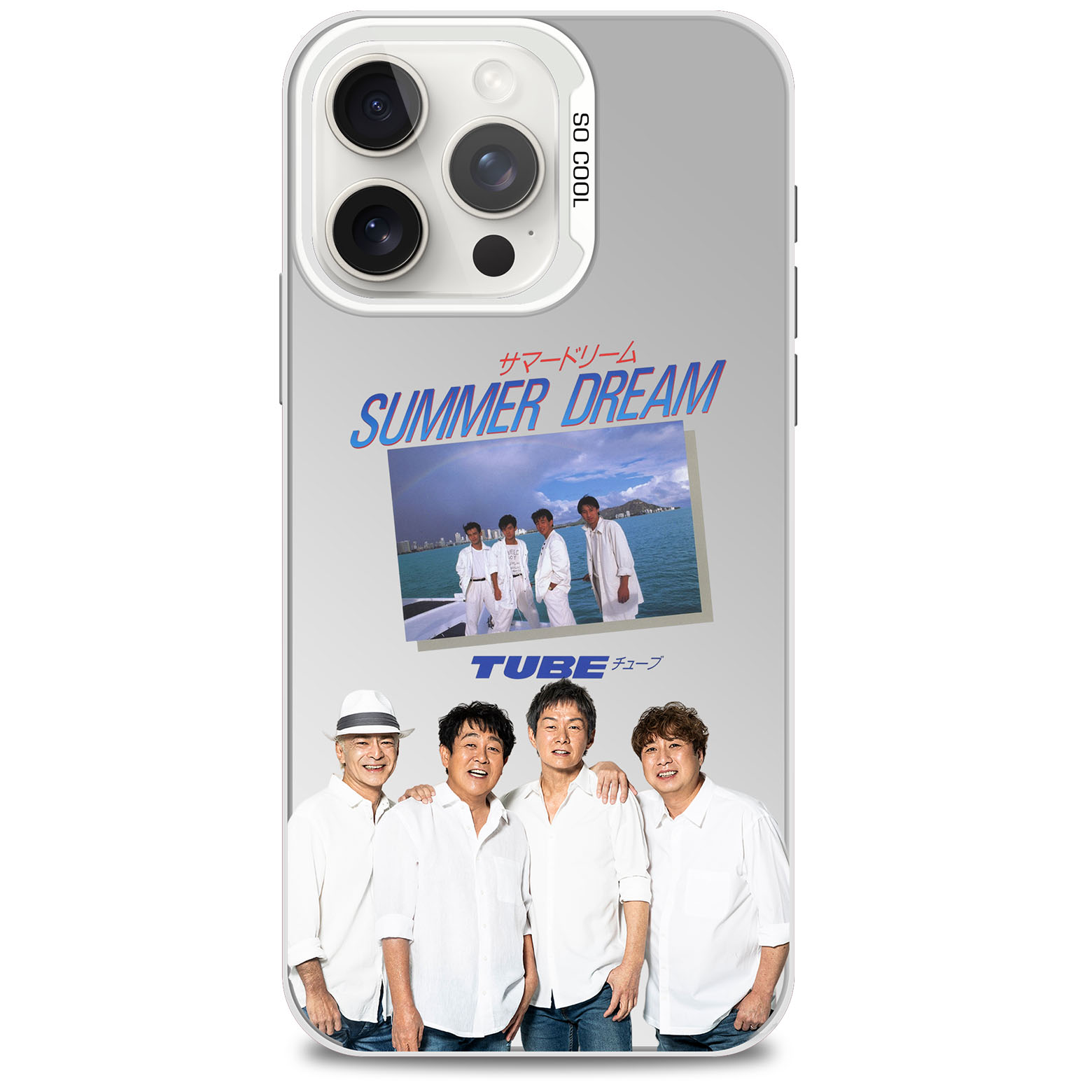 レーザーグラデーションスマートフォンケース-銀【‌TUBE】-YITOTO™推し活がもっと楽しくなる