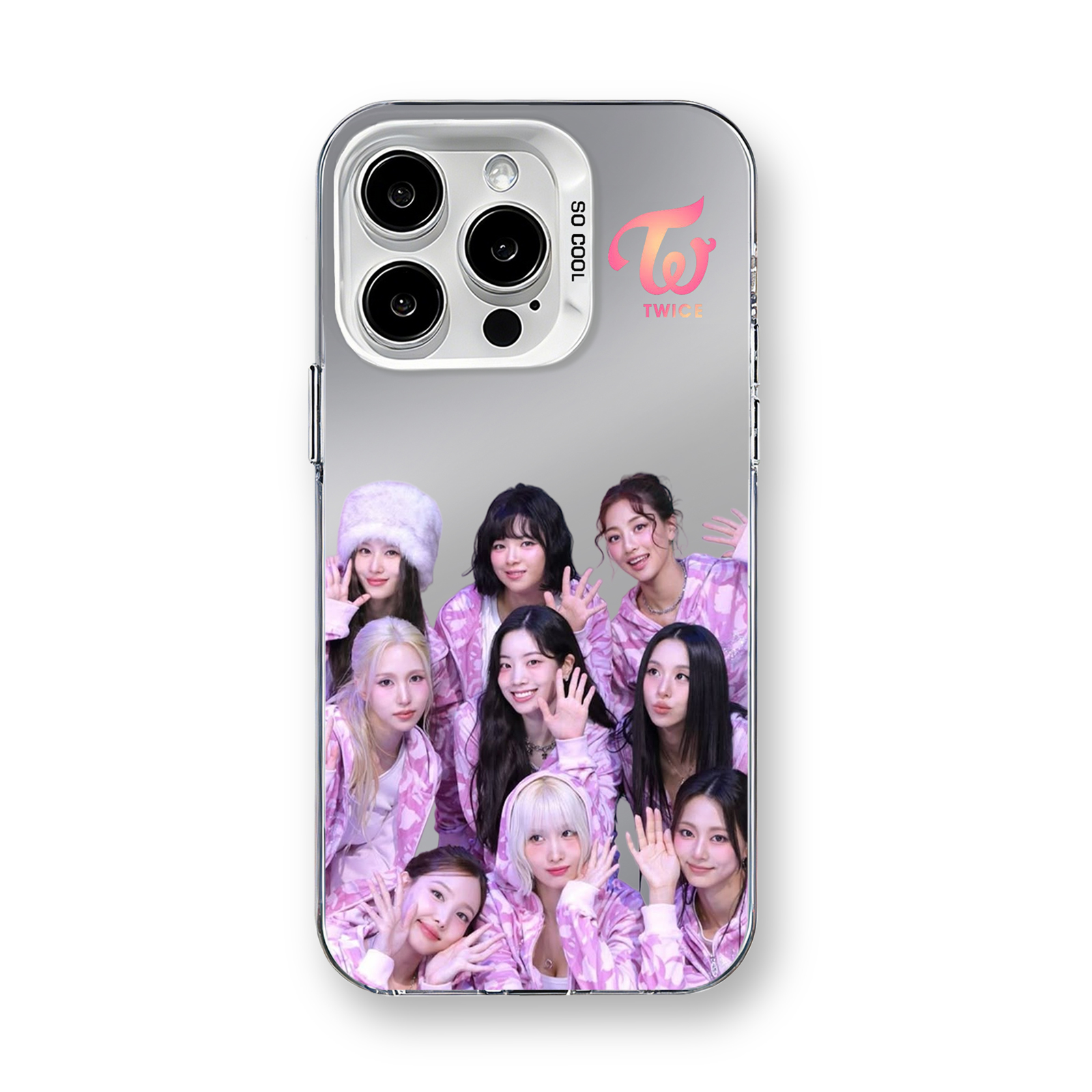 ミラースマホケース-銀【TWICE】-E