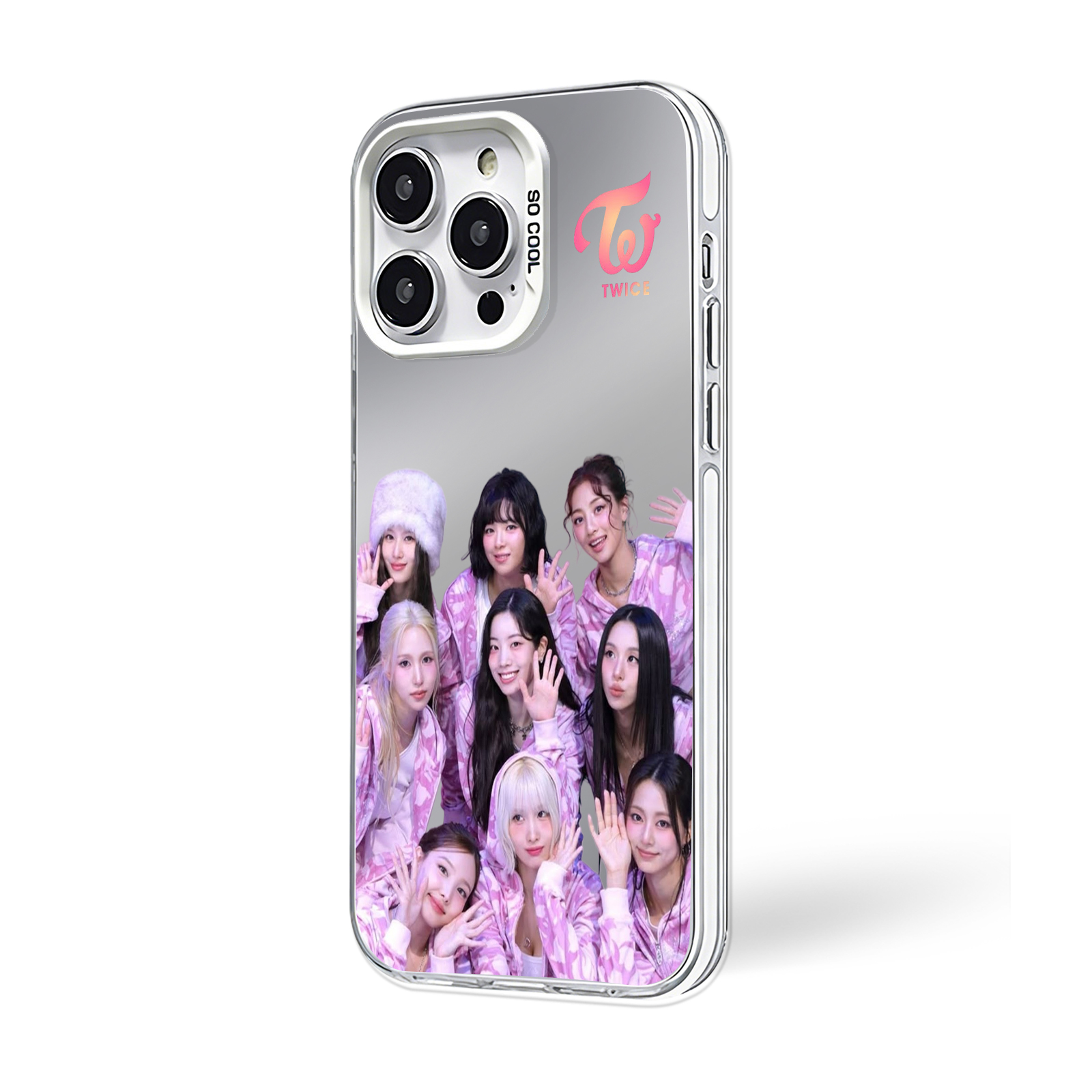 ミラースマホケース-銀【TWICE】-E