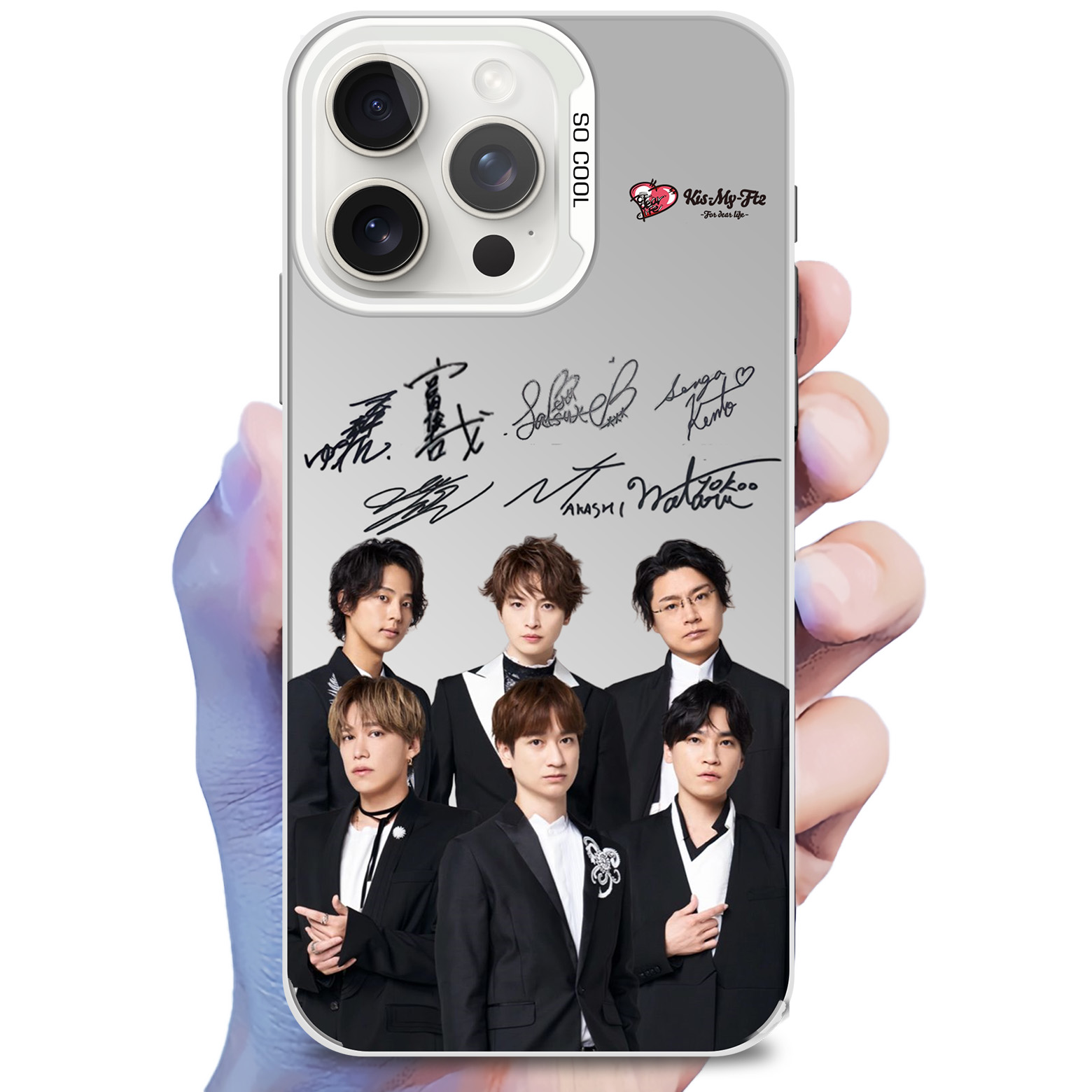 レーザーグラデーションスマートフォンケース-銀【Kis-My-Ft2】