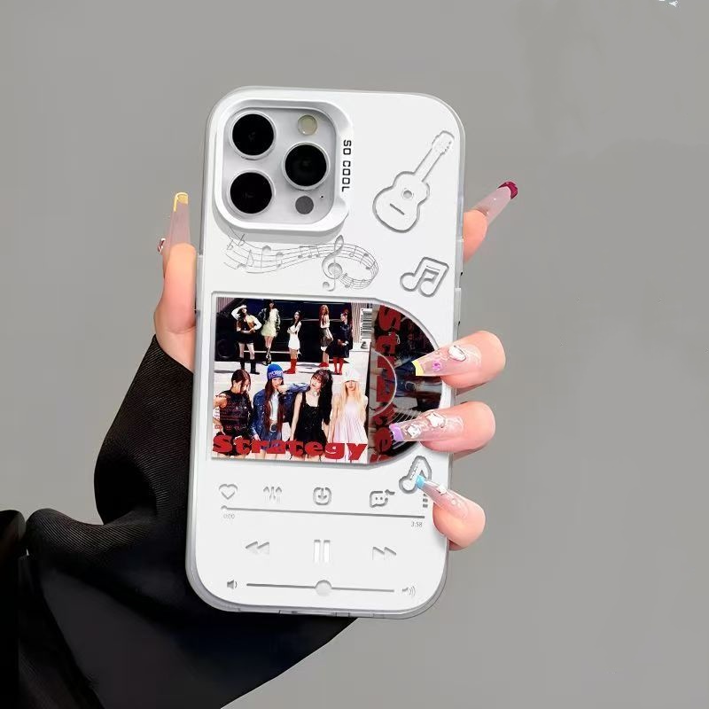 レーザーグラデーションスマートフォンケース-銀【TWICE/Strategy】