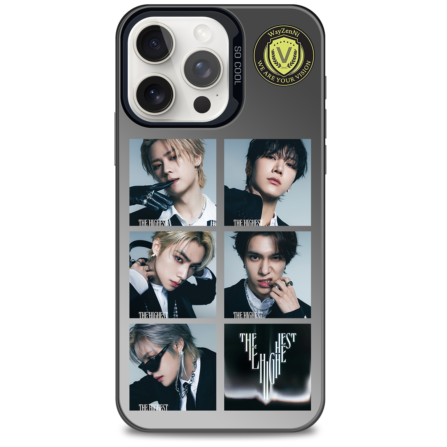 レーザーグラデーションスマートフォンケース-黒【WayV/The Highest】