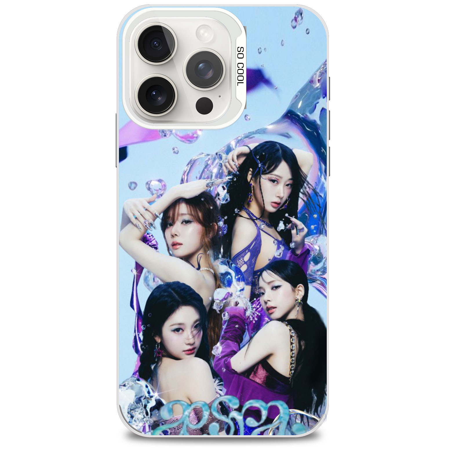 レーザーグラデーションスマートフォンケース-銀【AESPA】-B-YITOTO™推し活がもっと楽しくなる