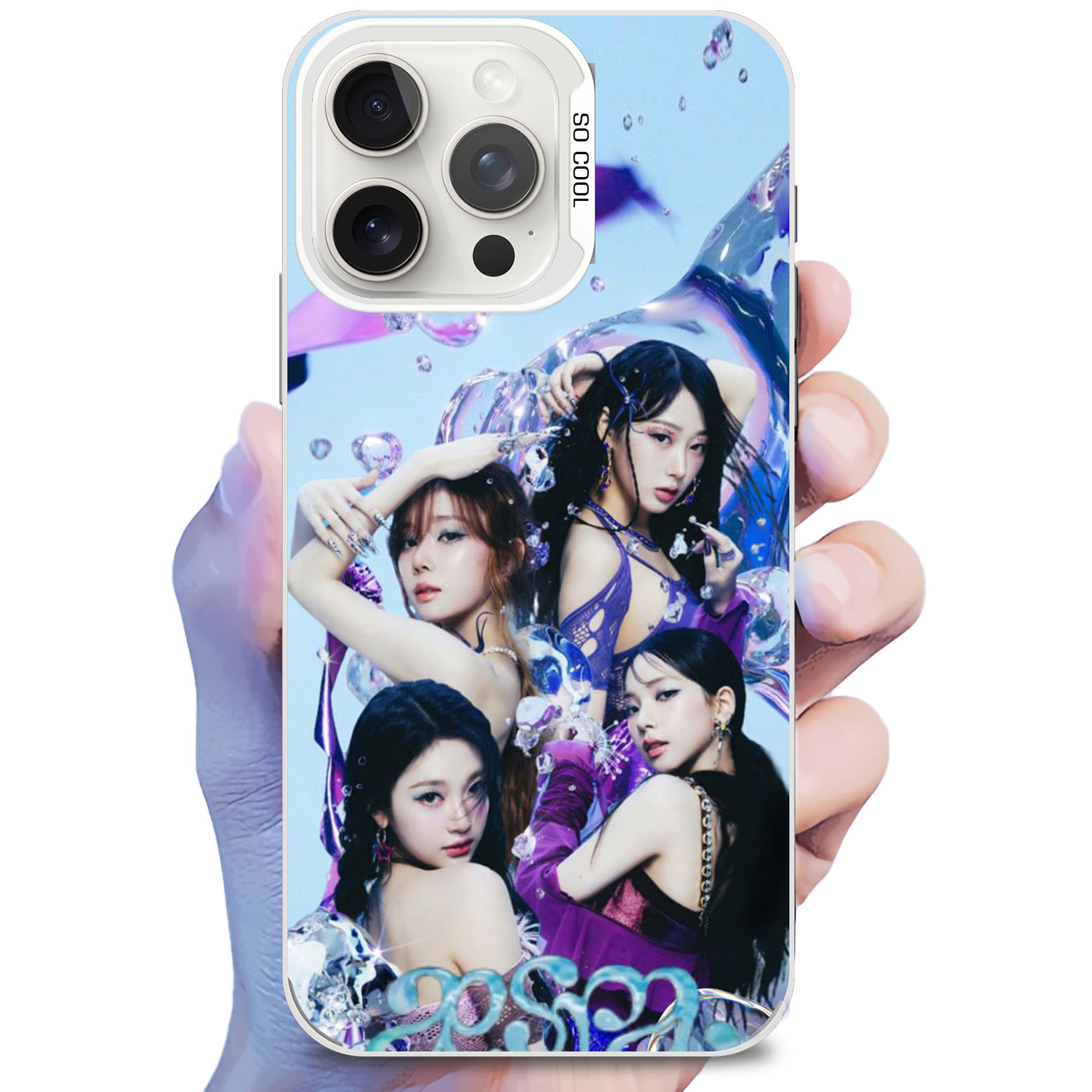 レーザーグラデーションスマートフォンケース-銀【AESPA】-B-YITOTO™推し活がもっと楽しくなる