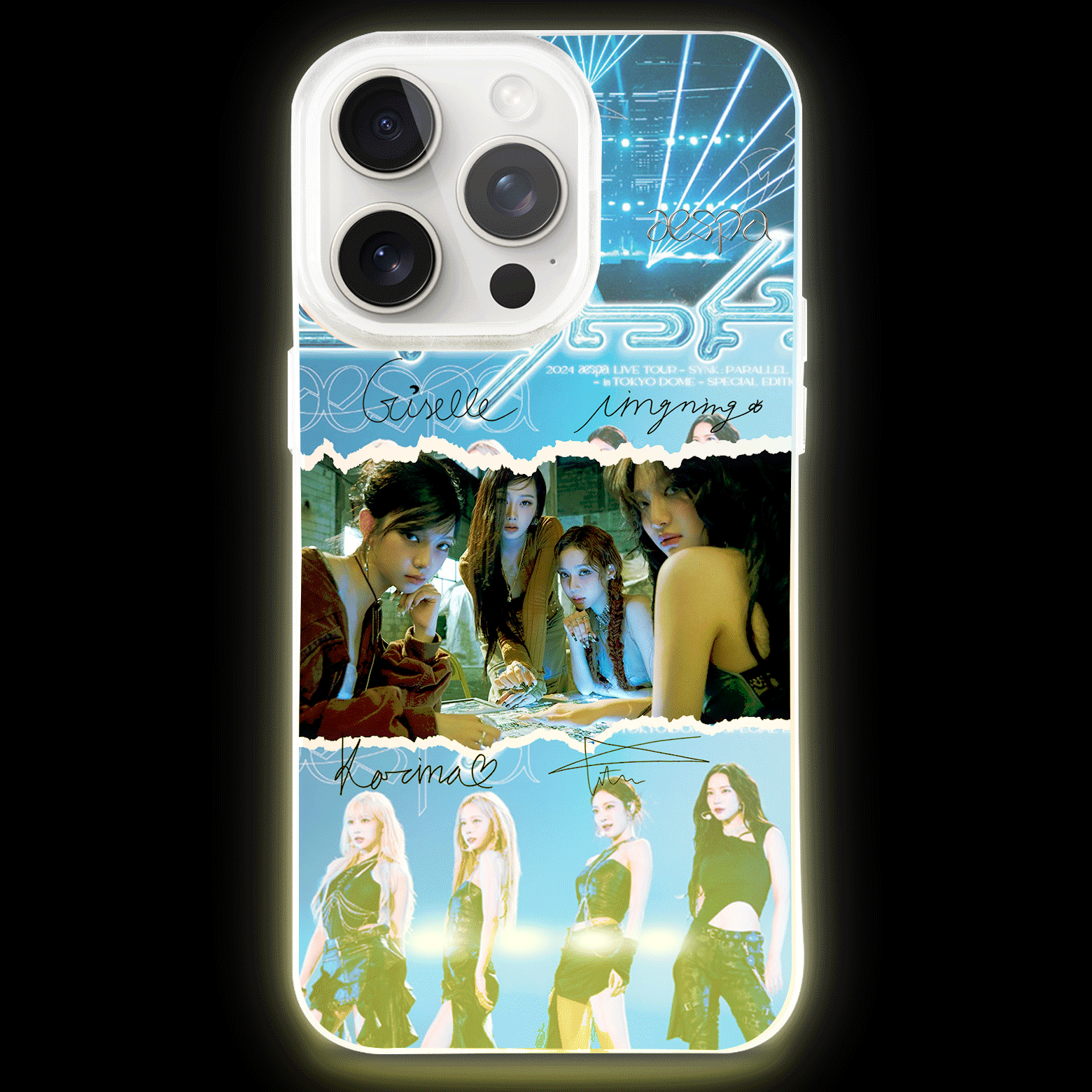 ボトム発光デザイン スマホケース【aespa】