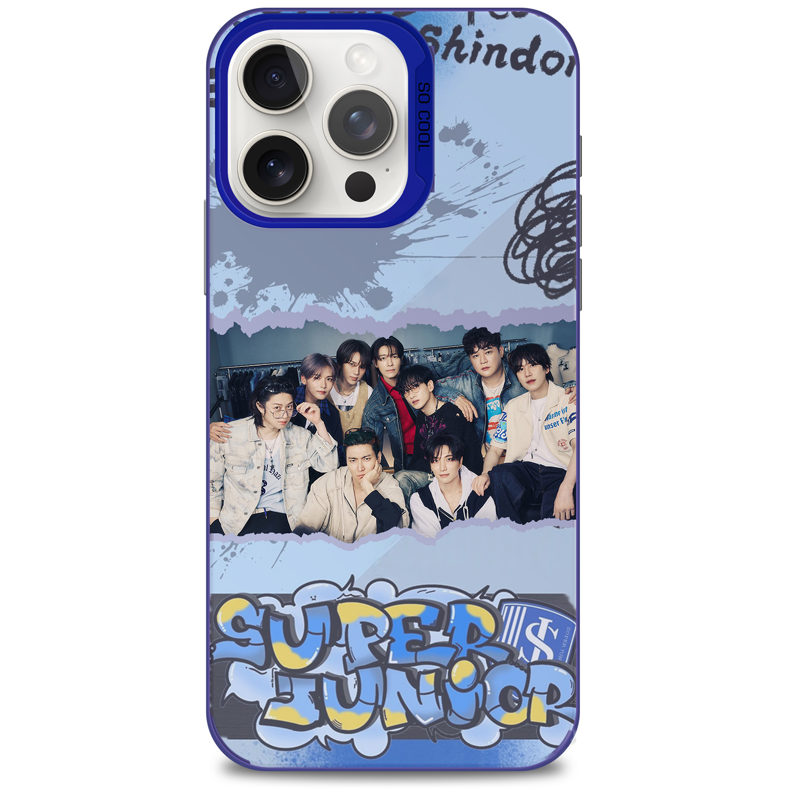 レーザーグラデーションスマートフォンケース-青【Super Junior/Super Junior25】-YITOTO™推し活がもっと楽しくなる
