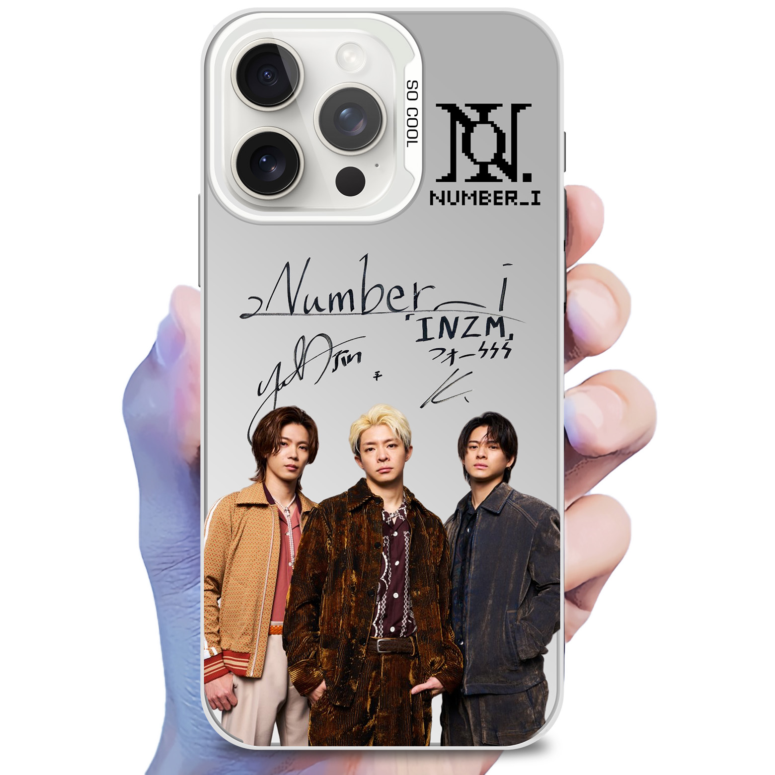 レーザーグラデーションスマートフォンケース-銀【Number_i/未確認領域】-YITOTO™推し活がもっと楽しくなる