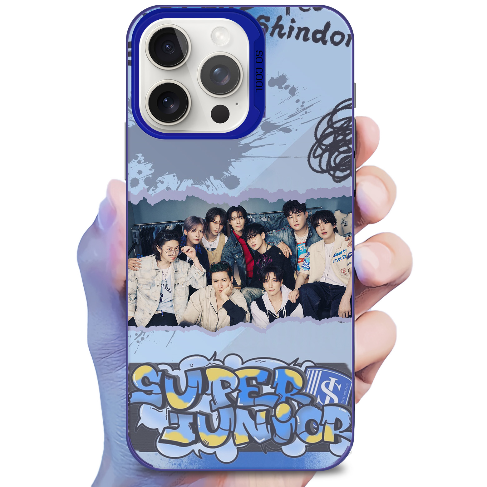 レーザーグラデーションスマートフォンケース-青【Super Junior/Super Junior25】-YITOTO™推し活がもっと楽しくなる