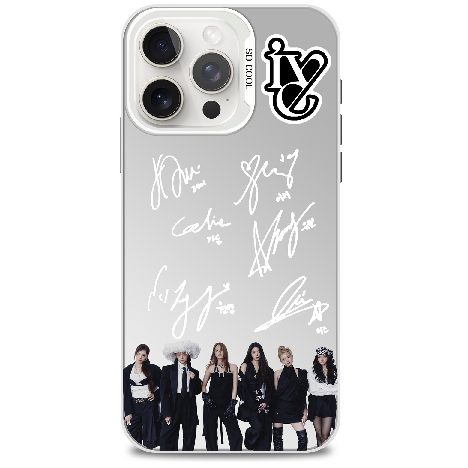 レーザーグラデーションスマートフォンケース-銀【IVE/IVE SECRET】