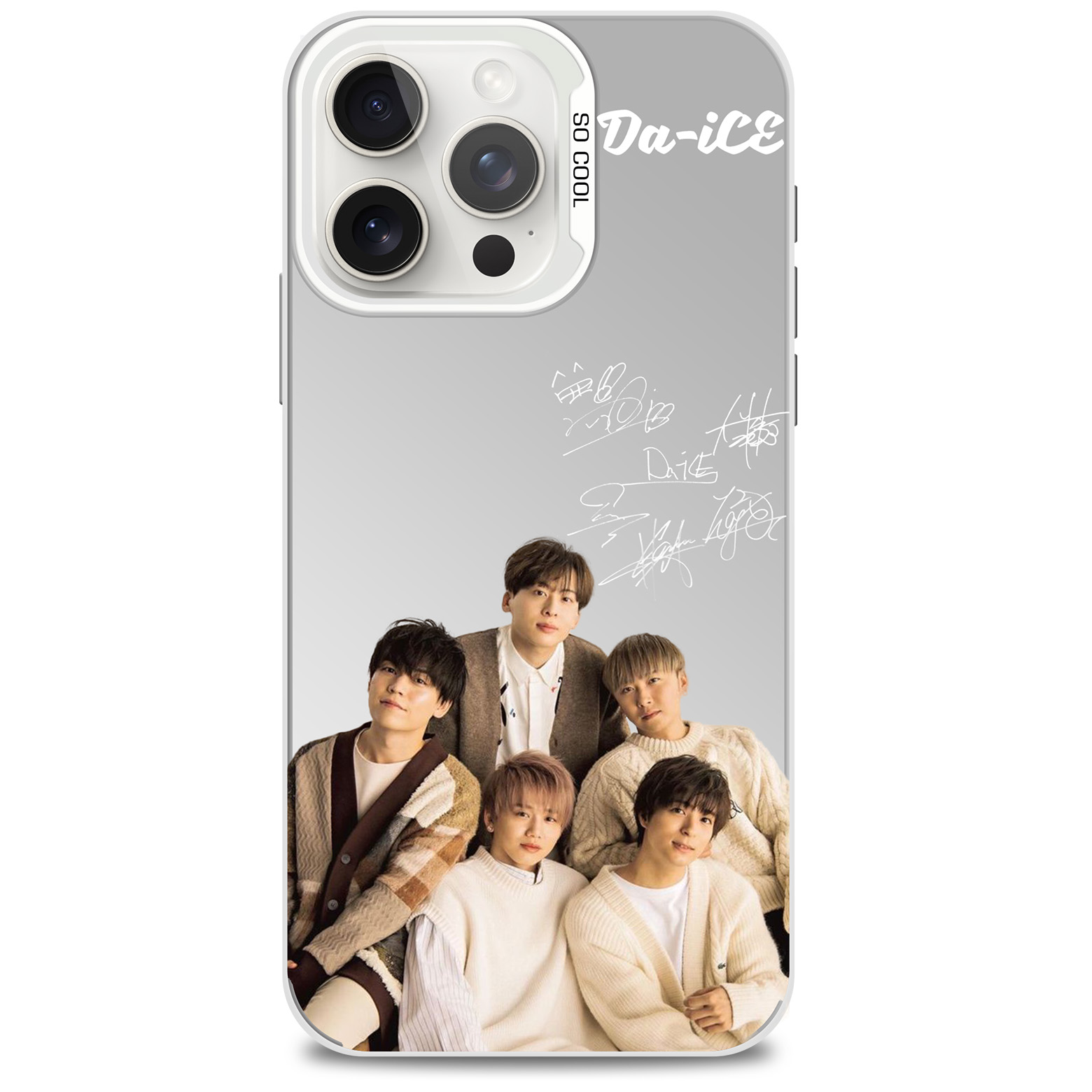 レーザーグラデーションスマートフォンケース-銀【Da-iCE】