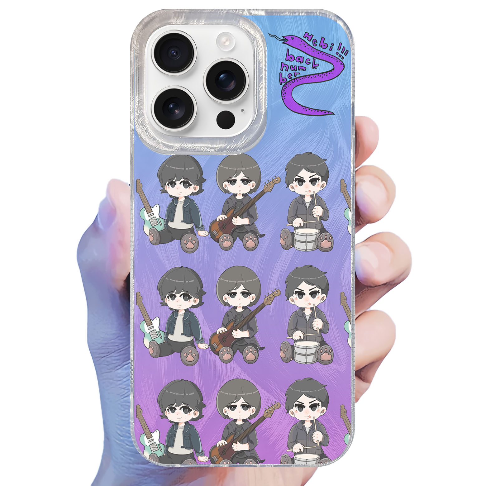 フェザーテクスチャーレーザーグラデーションスマートフォンケース【back number/ブルーアンバー】