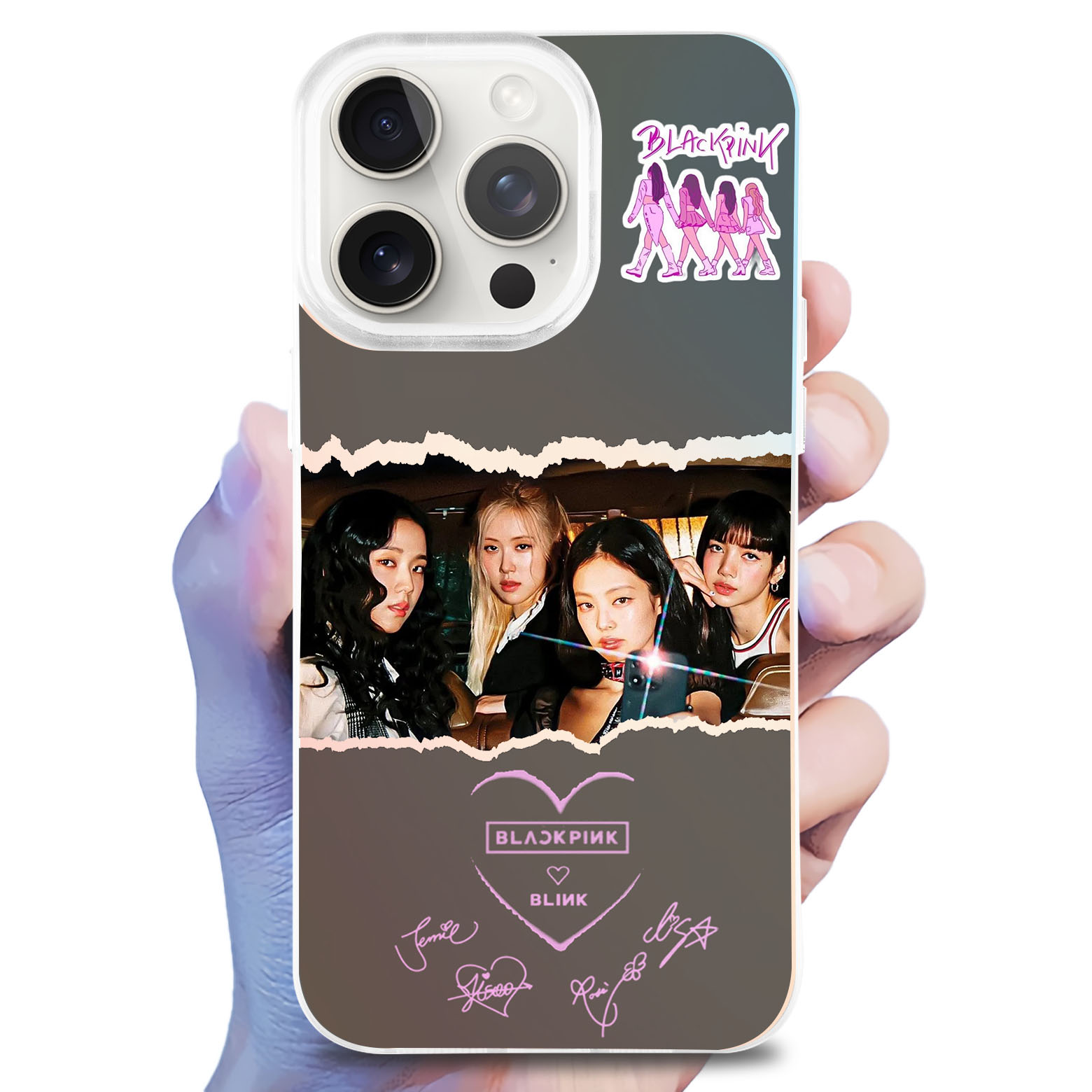 レーザーグラデーションスマートフォンケース【BLACKPINK】