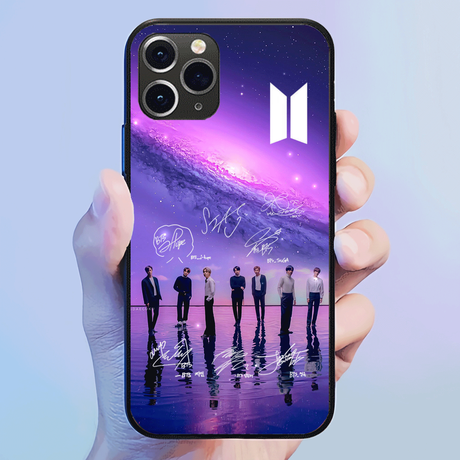 グラデーションデザイン スマートフォン本体 レーザーグラデーションスマートフォンケース-青【IMP.】-YITOTO