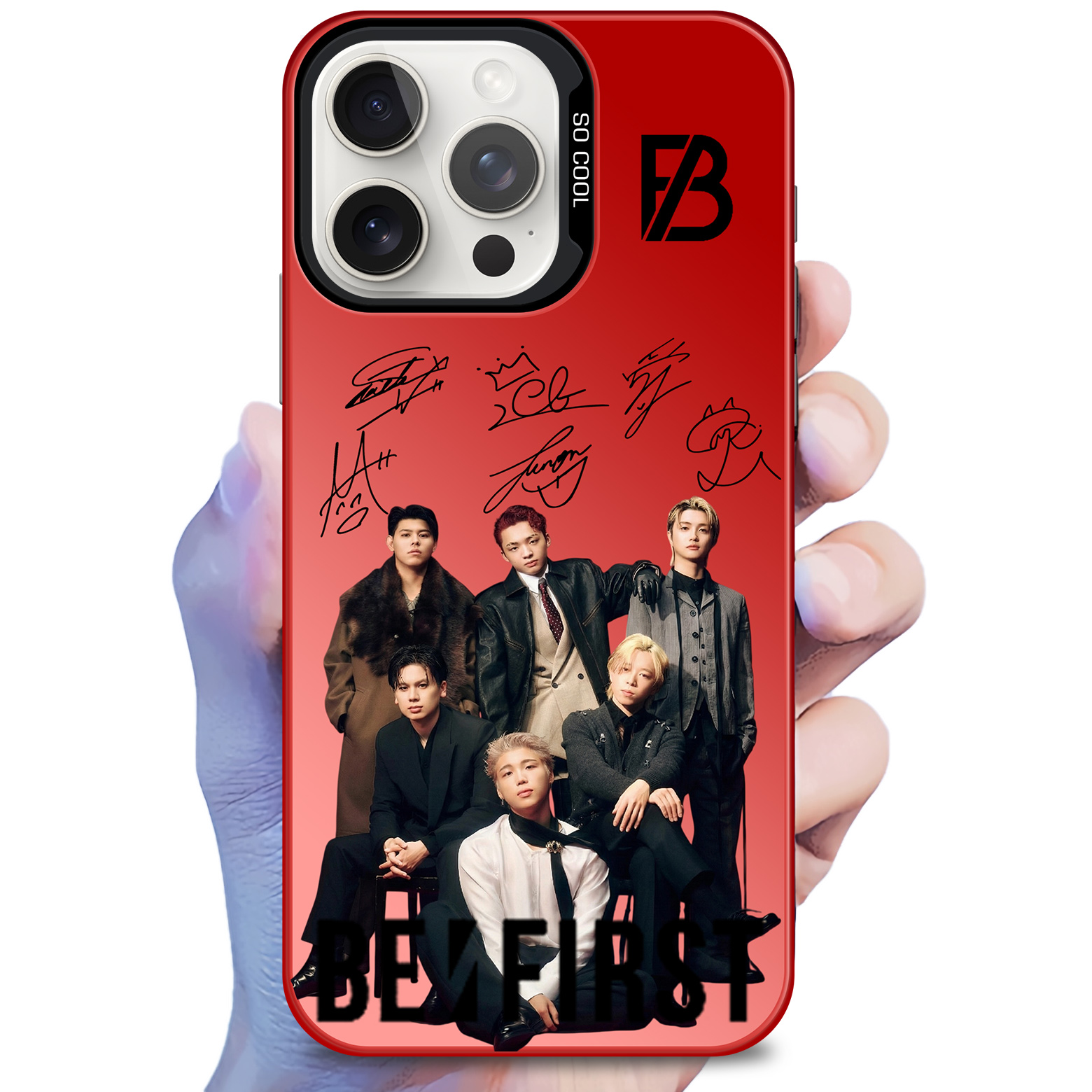 ミラースマホケース-赤【BE:FIRST/街灯】