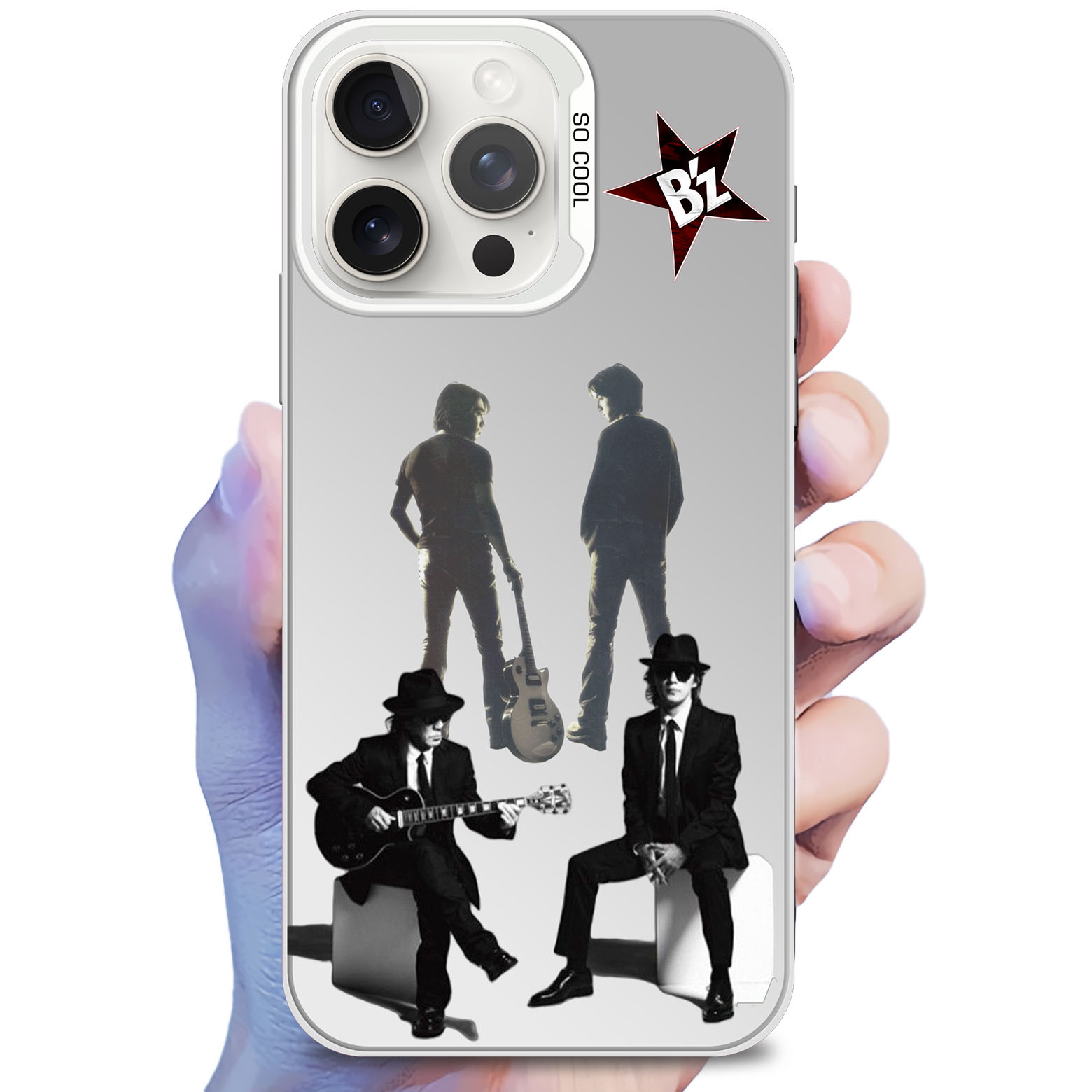 レーザーグラデーションスマートフォンケース-銀【B'z】-YITOTO™推し活がもっと楽しくなる