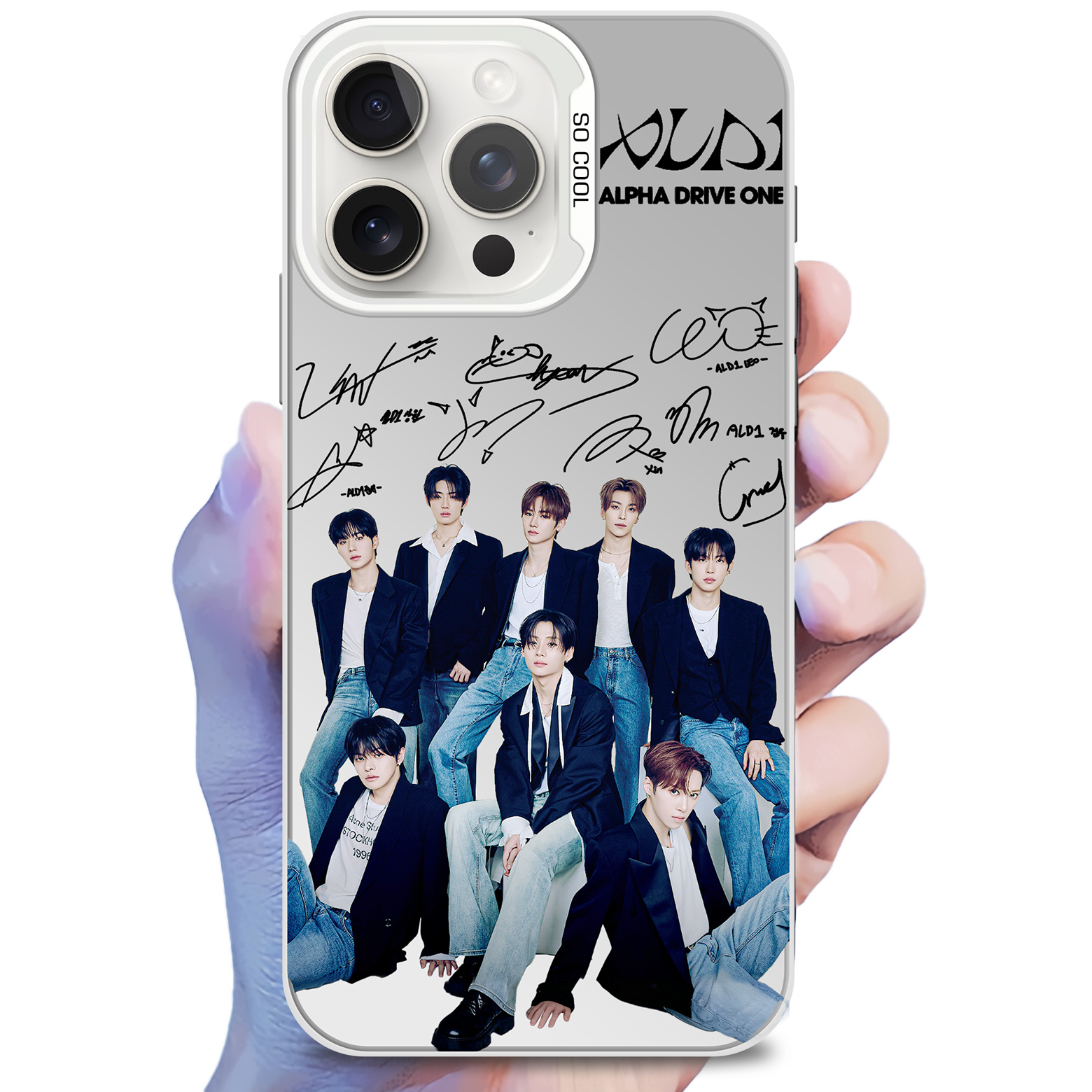 ミラースマホケース-銀【ALPHA DRIVE ONE】