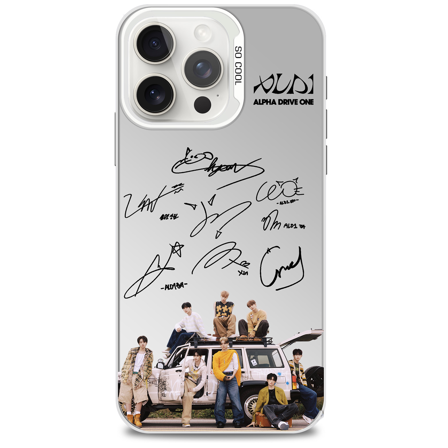 ミラースマホケース-銀【ALPHA DRIVE ONE/EUPHORIA】
