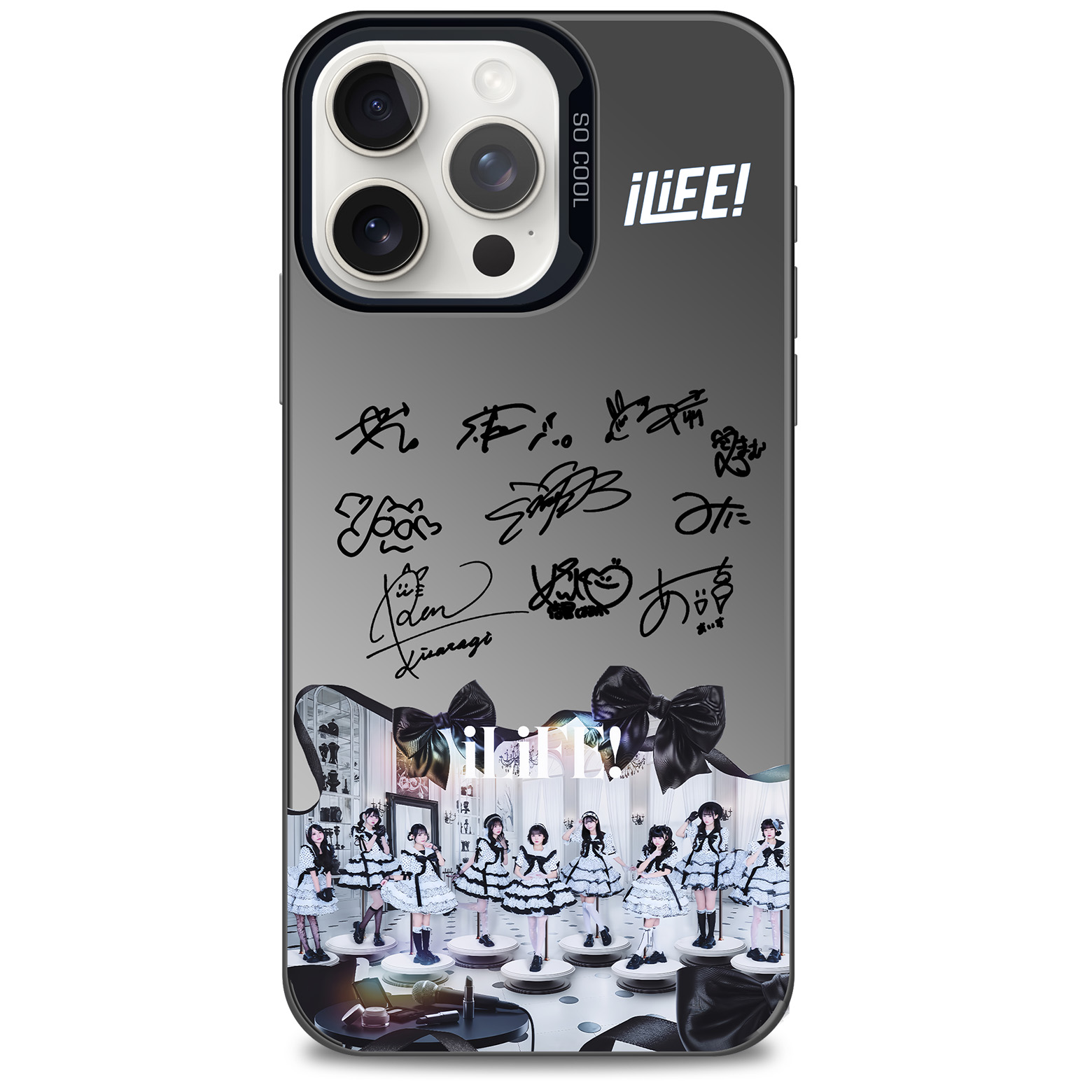 ミラースマホケース-黒【iLiFE!/メロメラ】