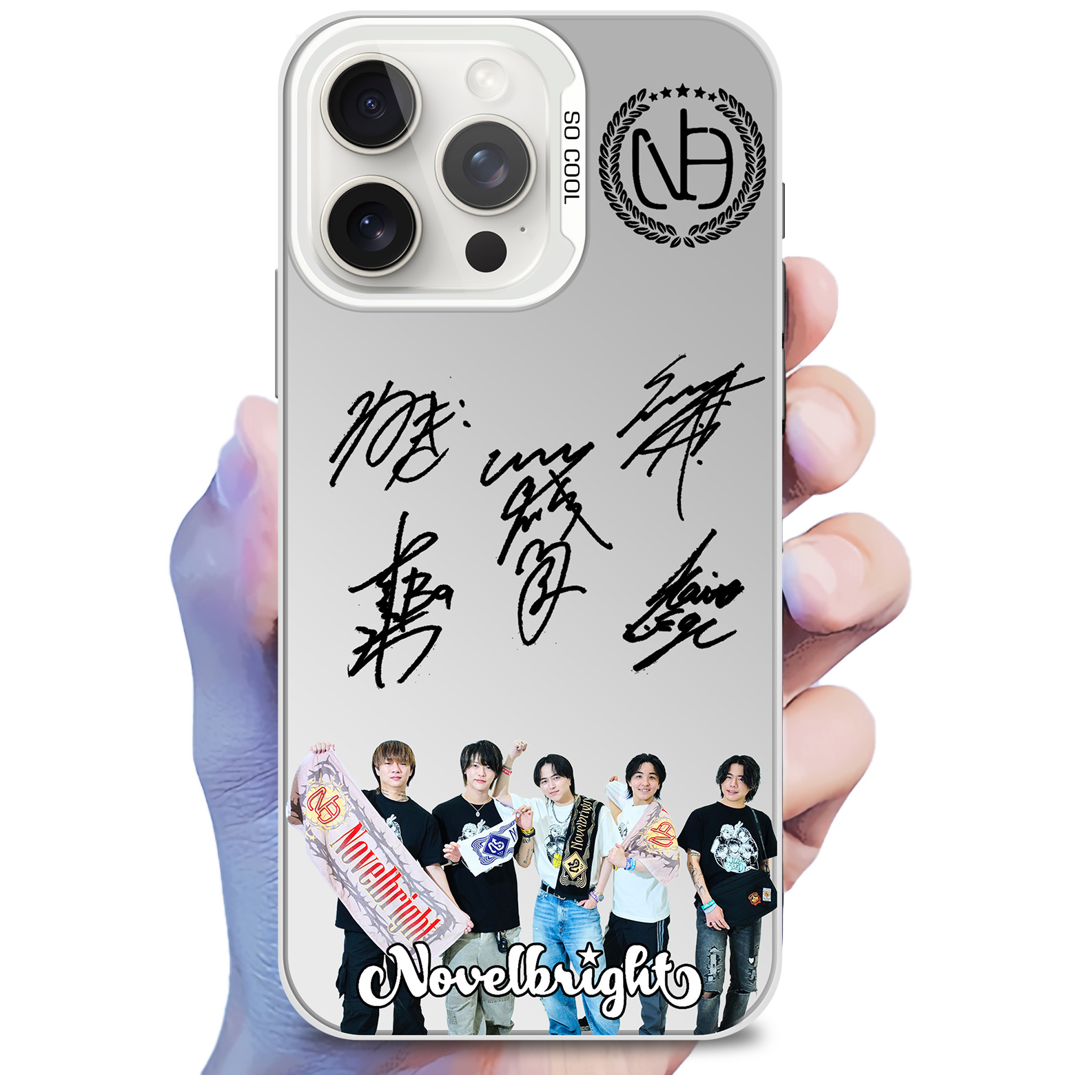 ミラースマホケース-銀【Novelbright/Call me】