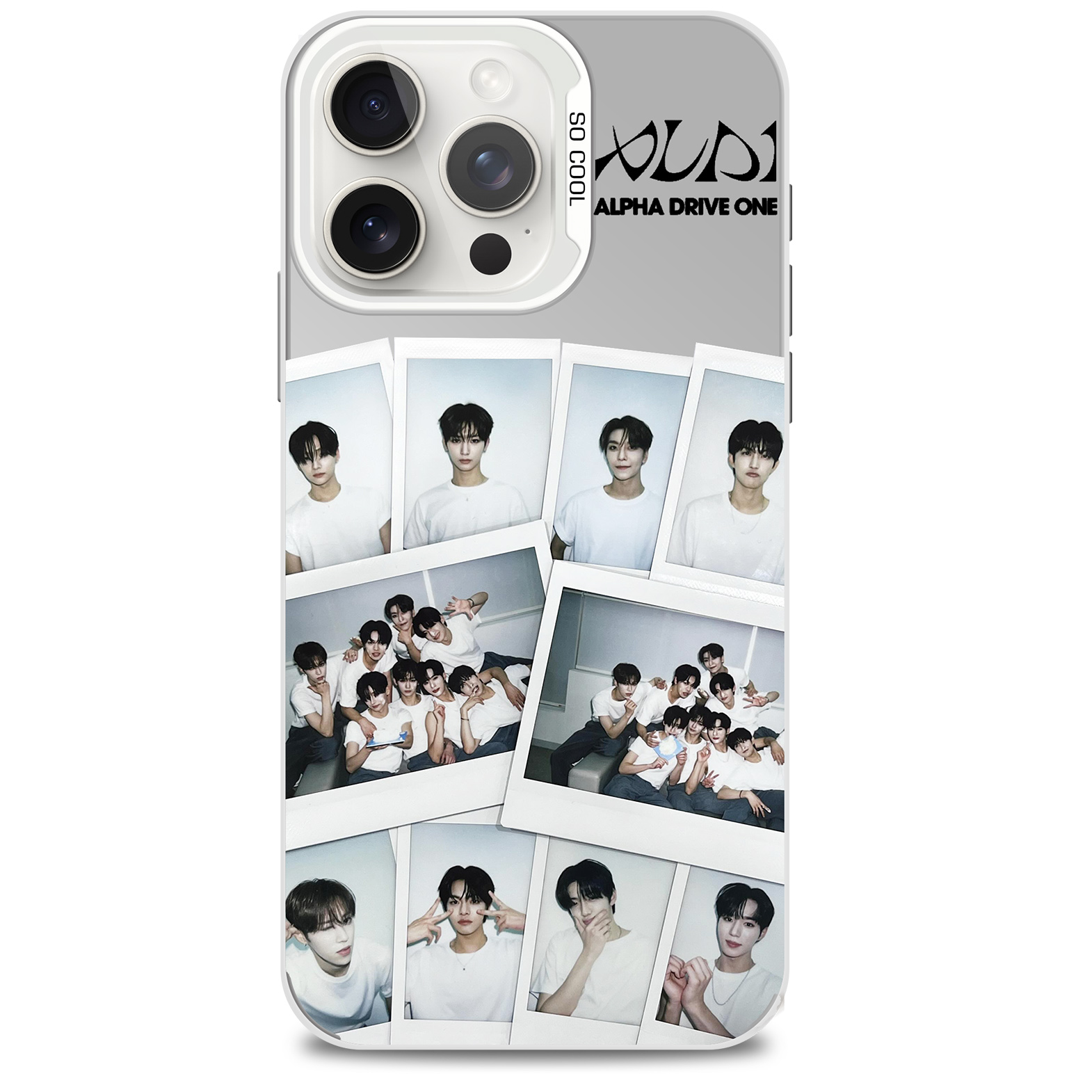 レーザーグラデーションスマートフォンケース-銀【ALPHA DRIVE ONE】