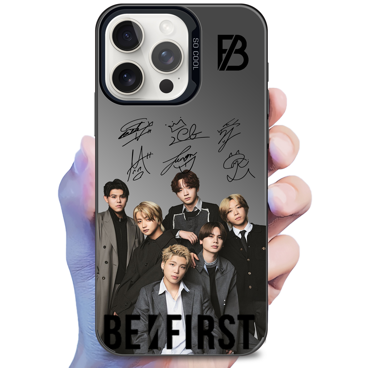 ミラースマホケース-黒【BE:FIRST/街灯】