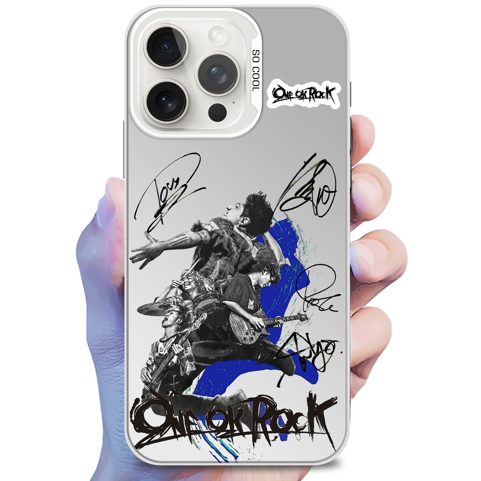 ミラースマホケース-銀【ONE OK ROCK】