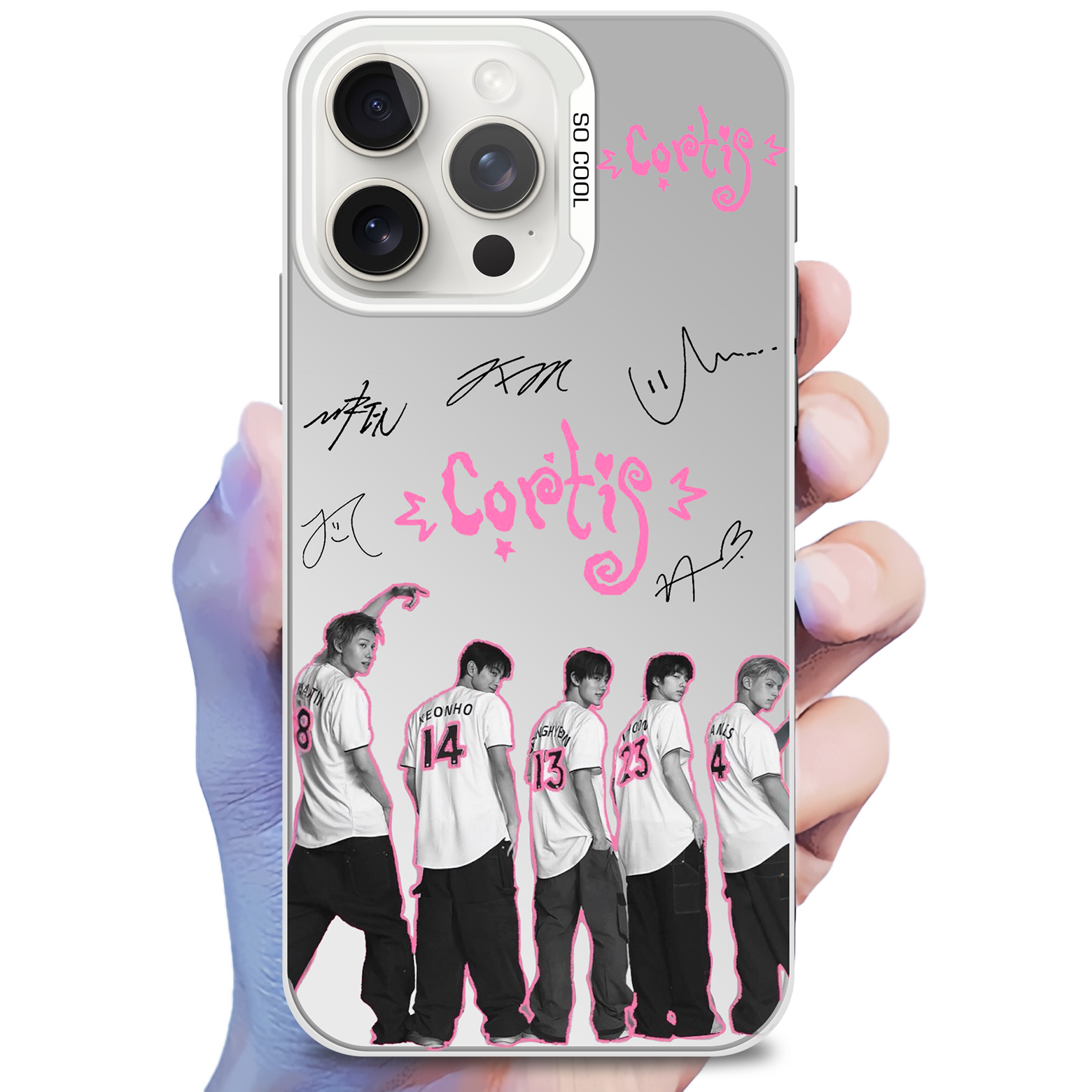 嵐 iPhoneケース 紫 レーザーグラデーションスマートフォンケース-銀【嵐ARASHI