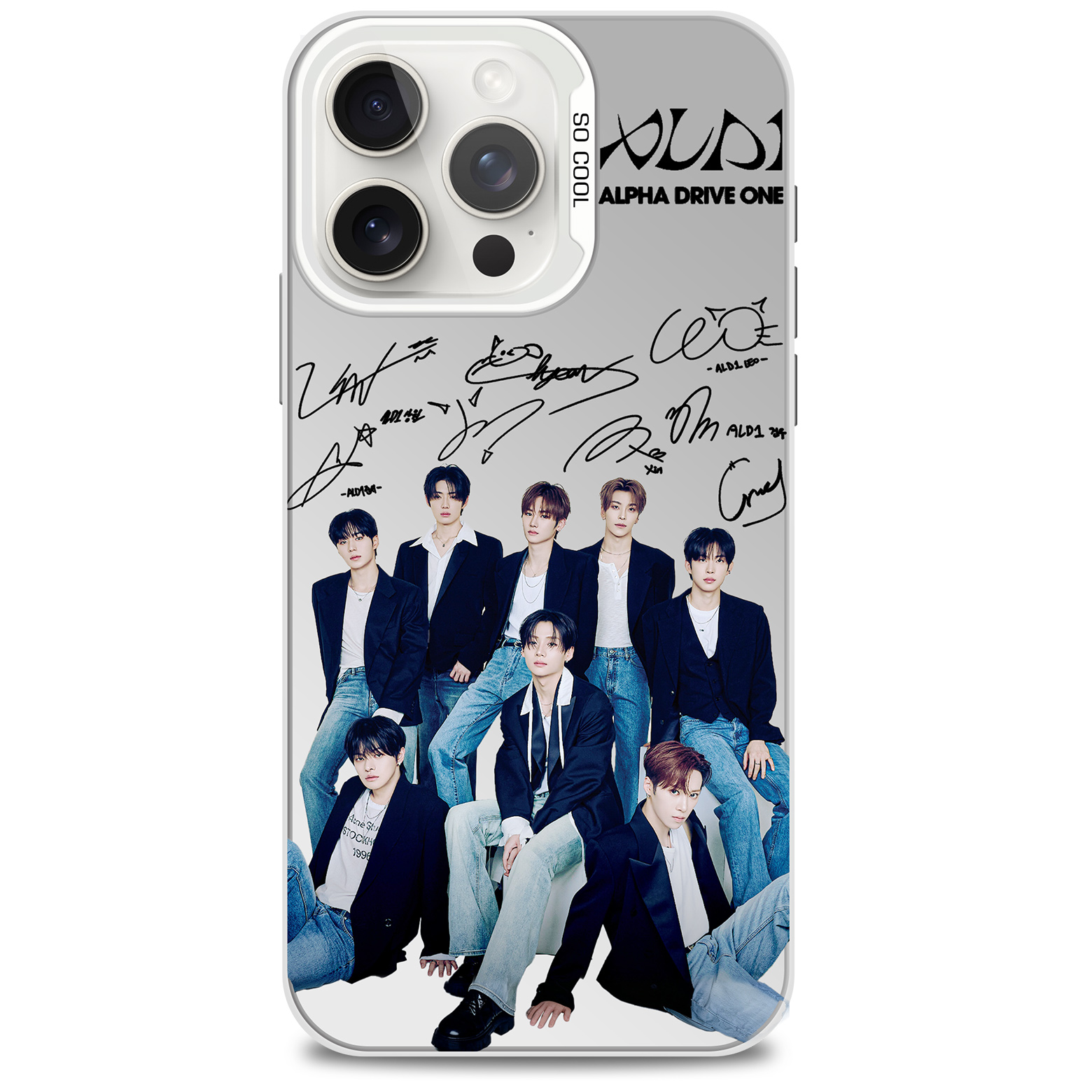 ミラースマホケース-銀【ALPHA DRIVE ONE】