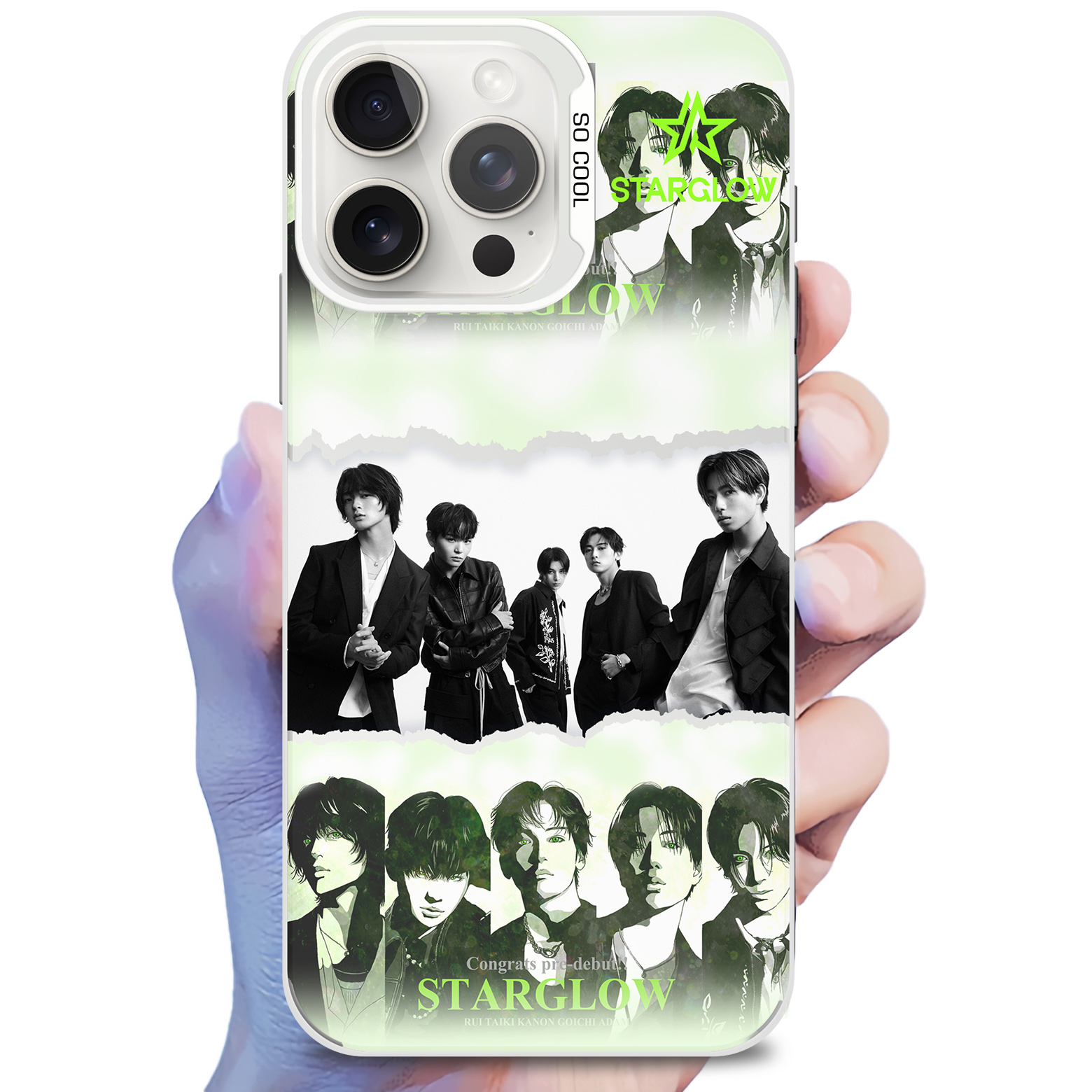 レーザーグラデーションスマートフォンケース-銀【STARGLOW/Moonchaser】