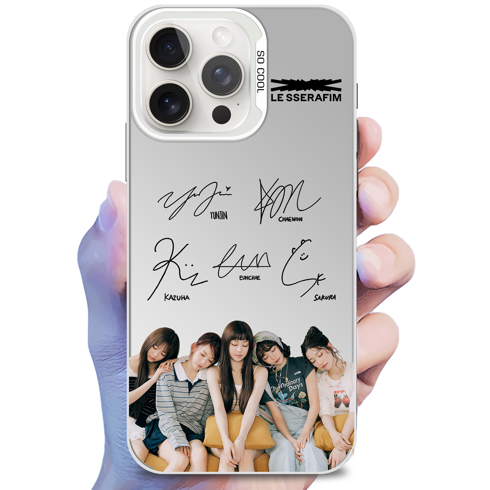 ミラースマホケース-銀【LESSERAFIM/SEASON'S GREETINGS】