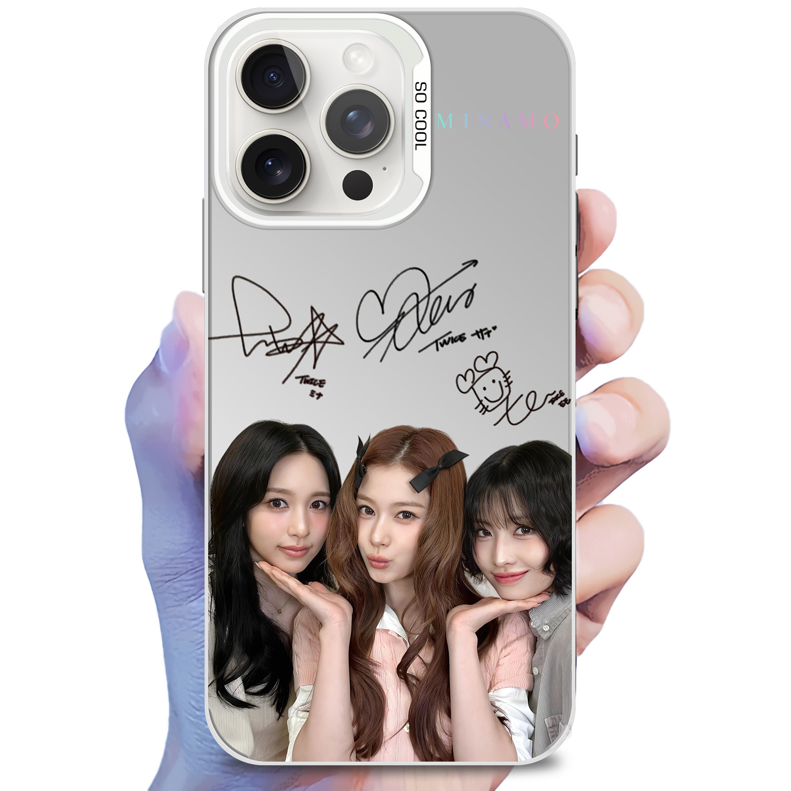 ミラースマホケース-銀【MISAMO/PLAY】