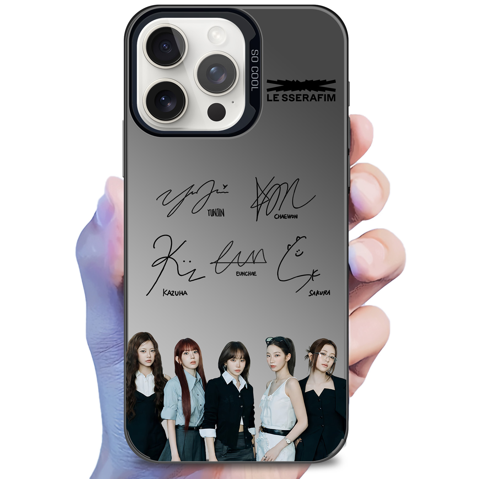 ミラースマホケース-黒【LESSERAFIM/THE DAILY FIM】