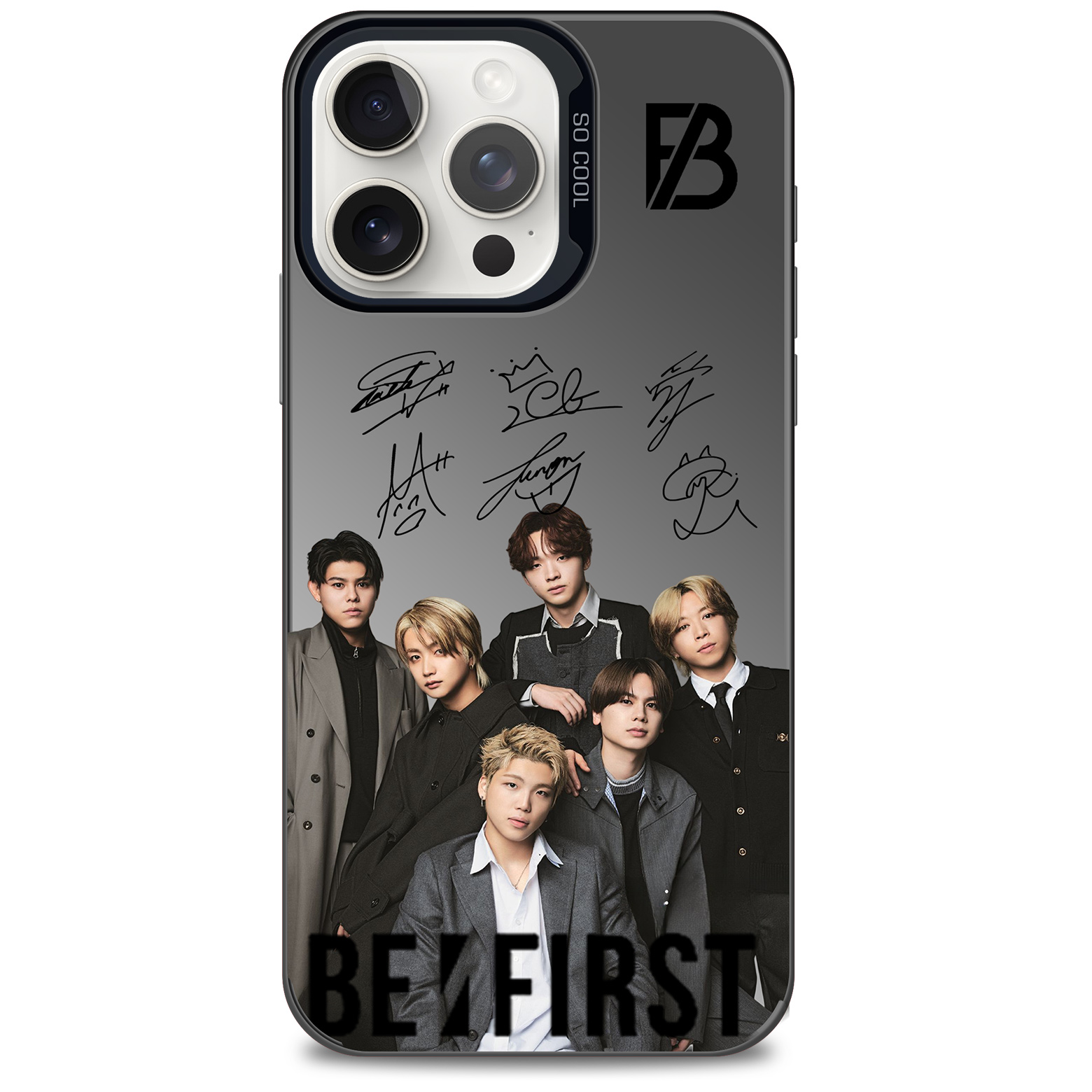 ミラースマホケース-黒【BE:FIRST/街灯】