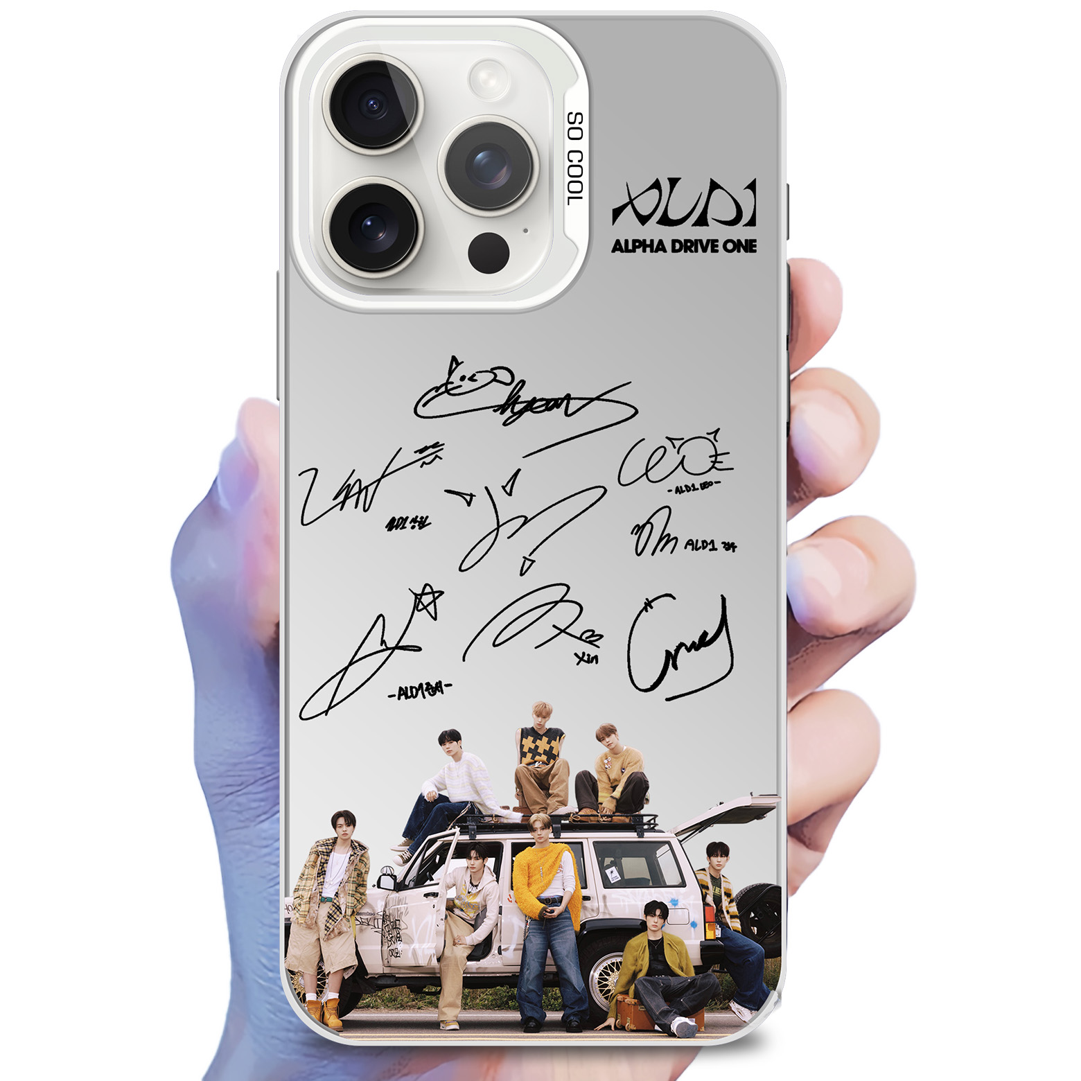 ミラースマホケース-銀【ALPHA DRIVE ONE/EUPHORIA】