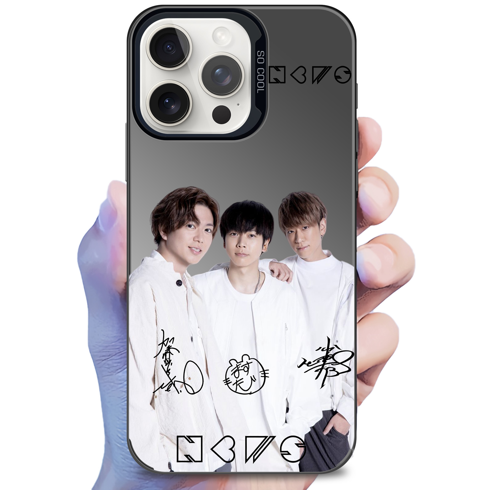 ミラースマホケース-黒【NEWS】