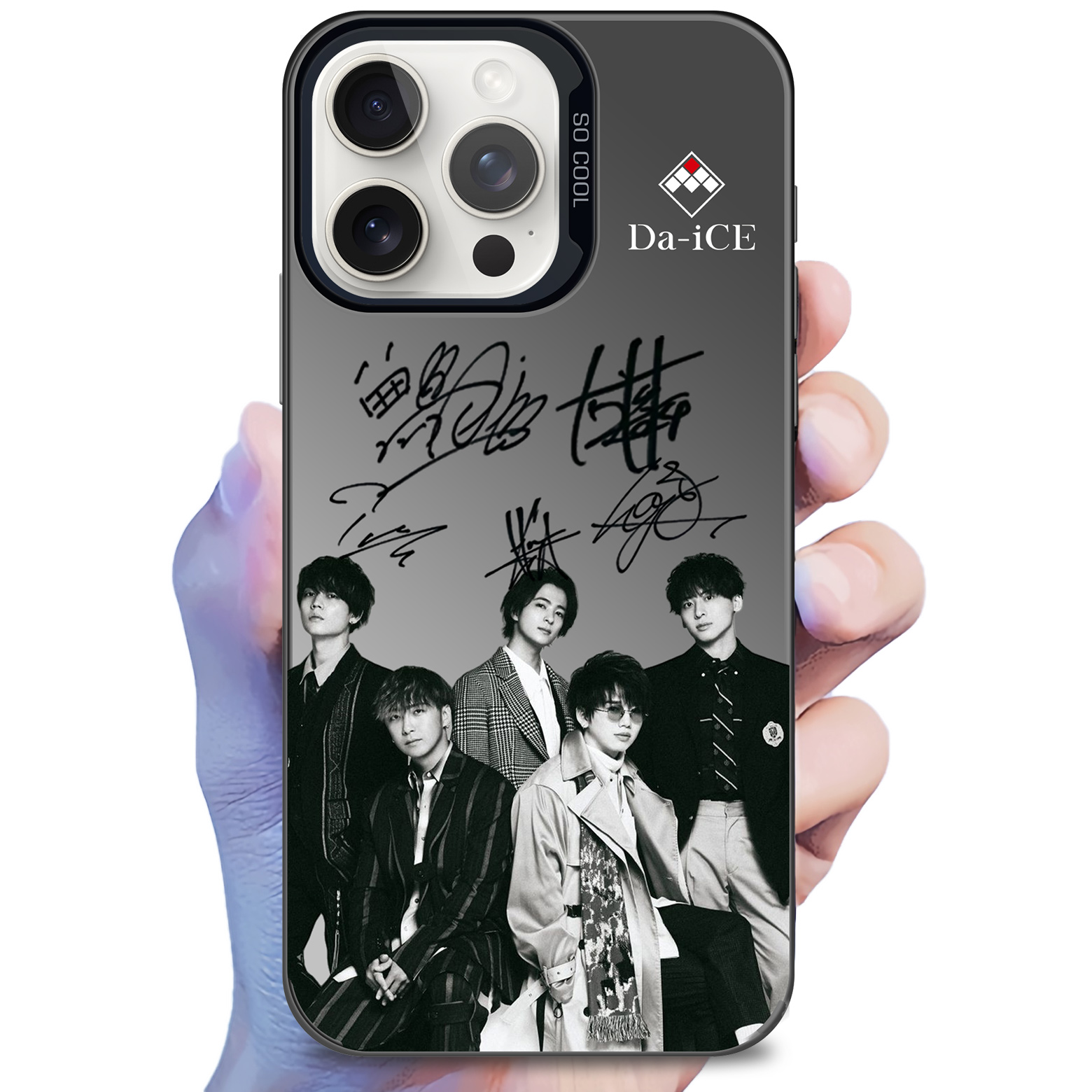 ミラースマホケース-黒【Da-iCE】