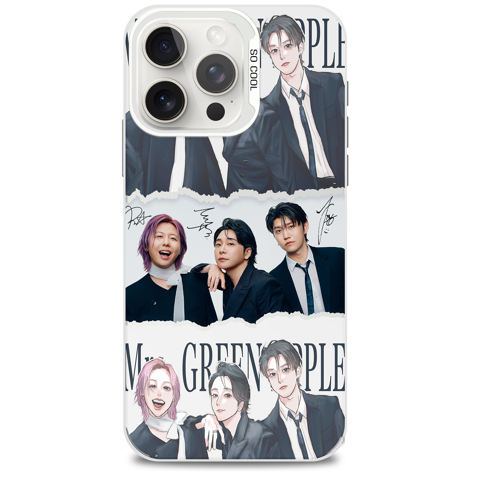 レーザーグラデーションスマートフォンケース-銀【MrsGREENAPPLE/GOOD DAY】