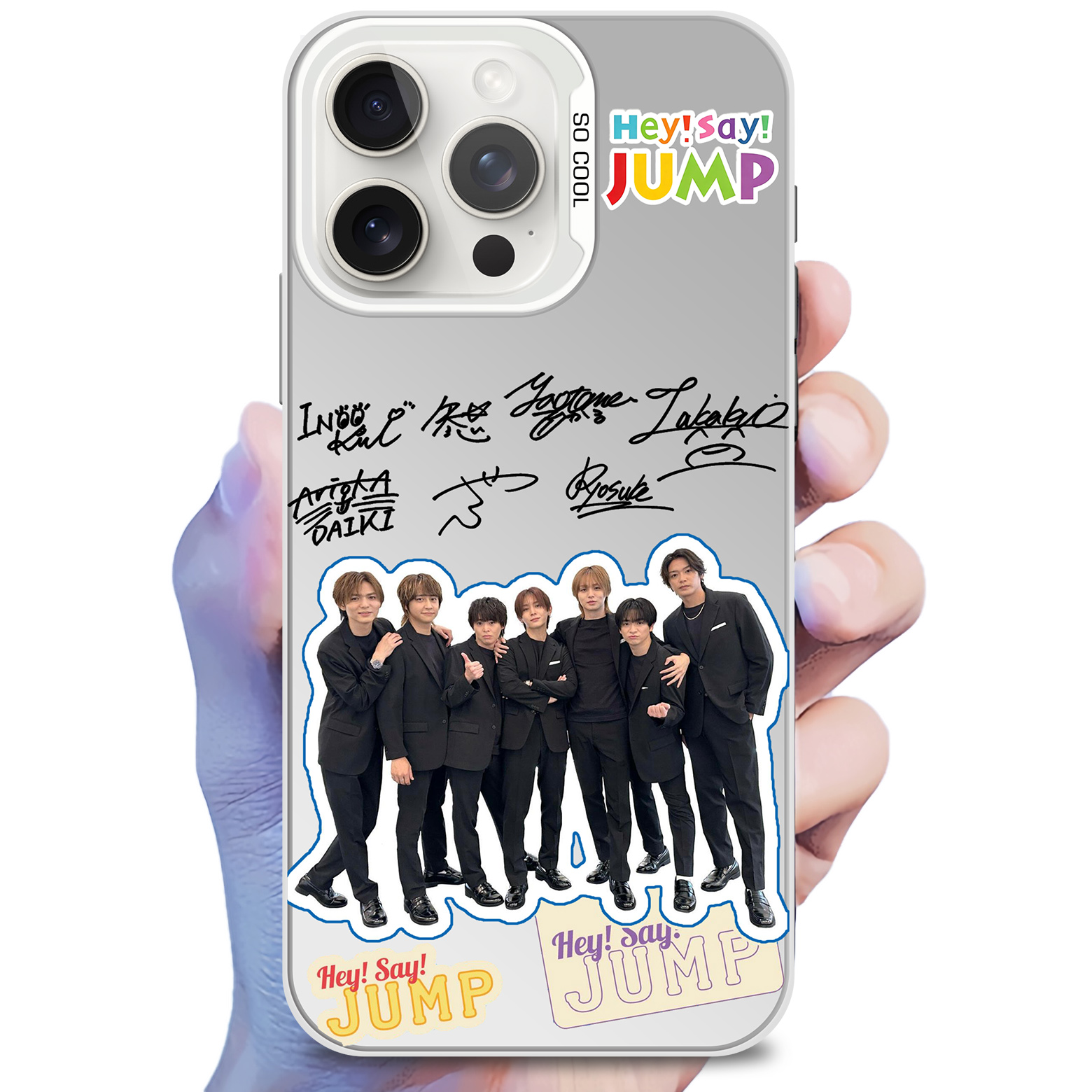 レーザーグラデーションスマートフォンケース-銀【Hey!Say!Jump/GHOST】