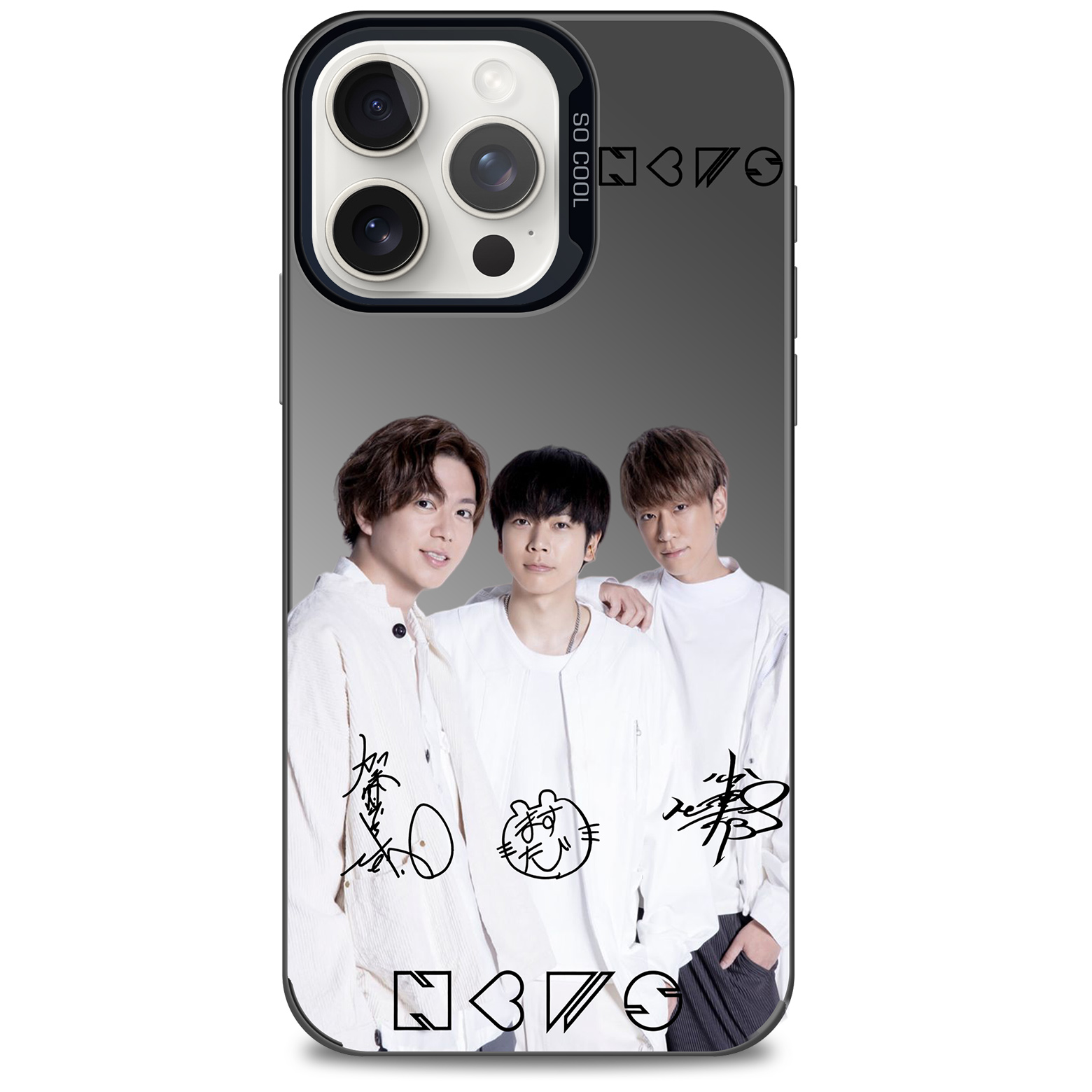 ミラースマホケース-黒【NEWS】