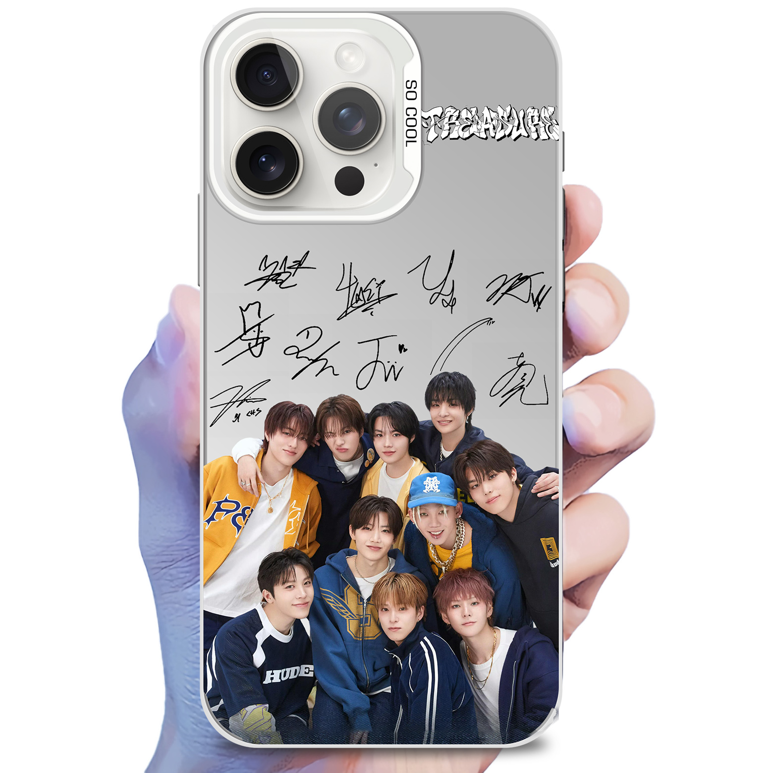 レーザーグラデーションスマートフォンケース-銀【TREASURE/𝐋𝐎𝐕𝐄 𝐏𝐔𝐋𝐒𝐄】