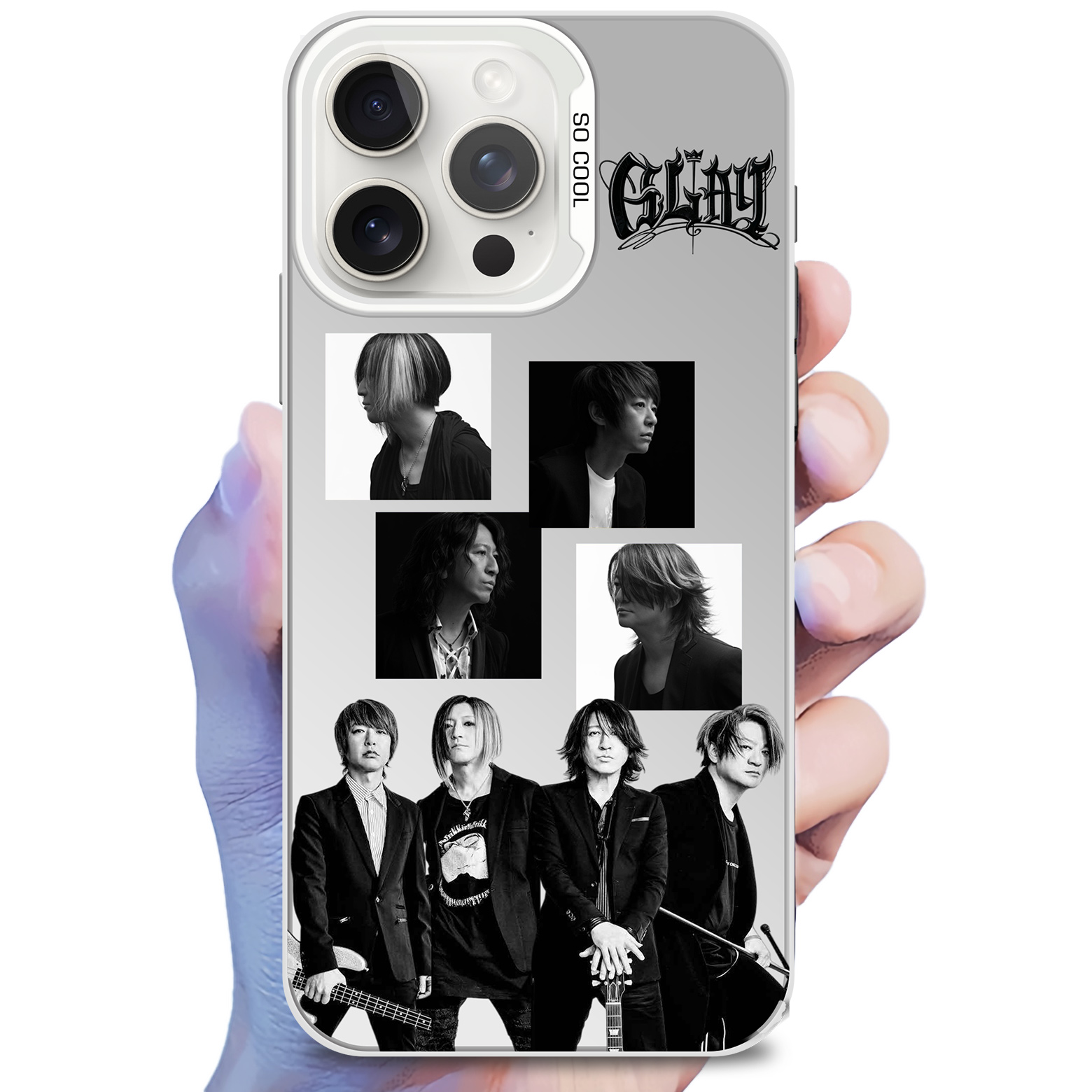 レーザーグラデーションスマートフォンケース-銀【Glay/Dead Or Alive】