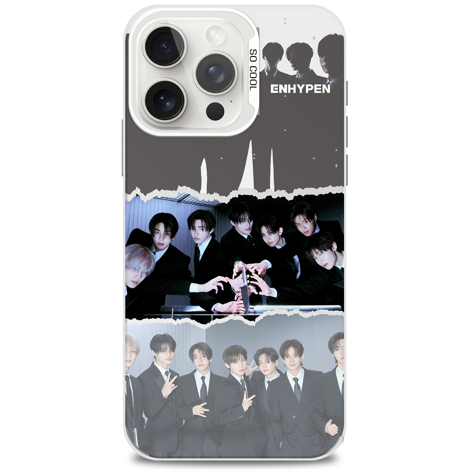 ミラースマホケース-銀【ENHYPEN】