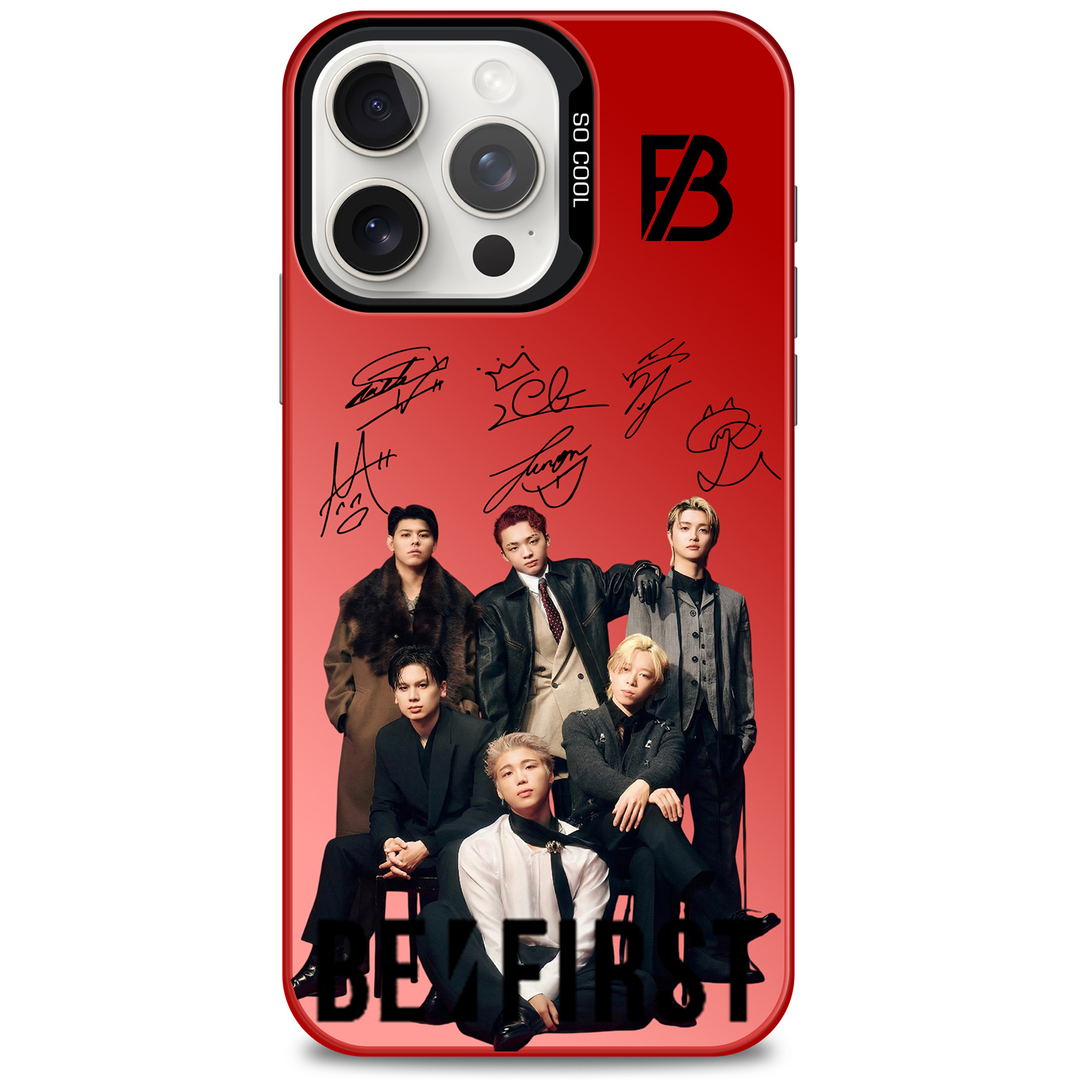 ミラースマホケース-赤【BE:FIRST/街灯】