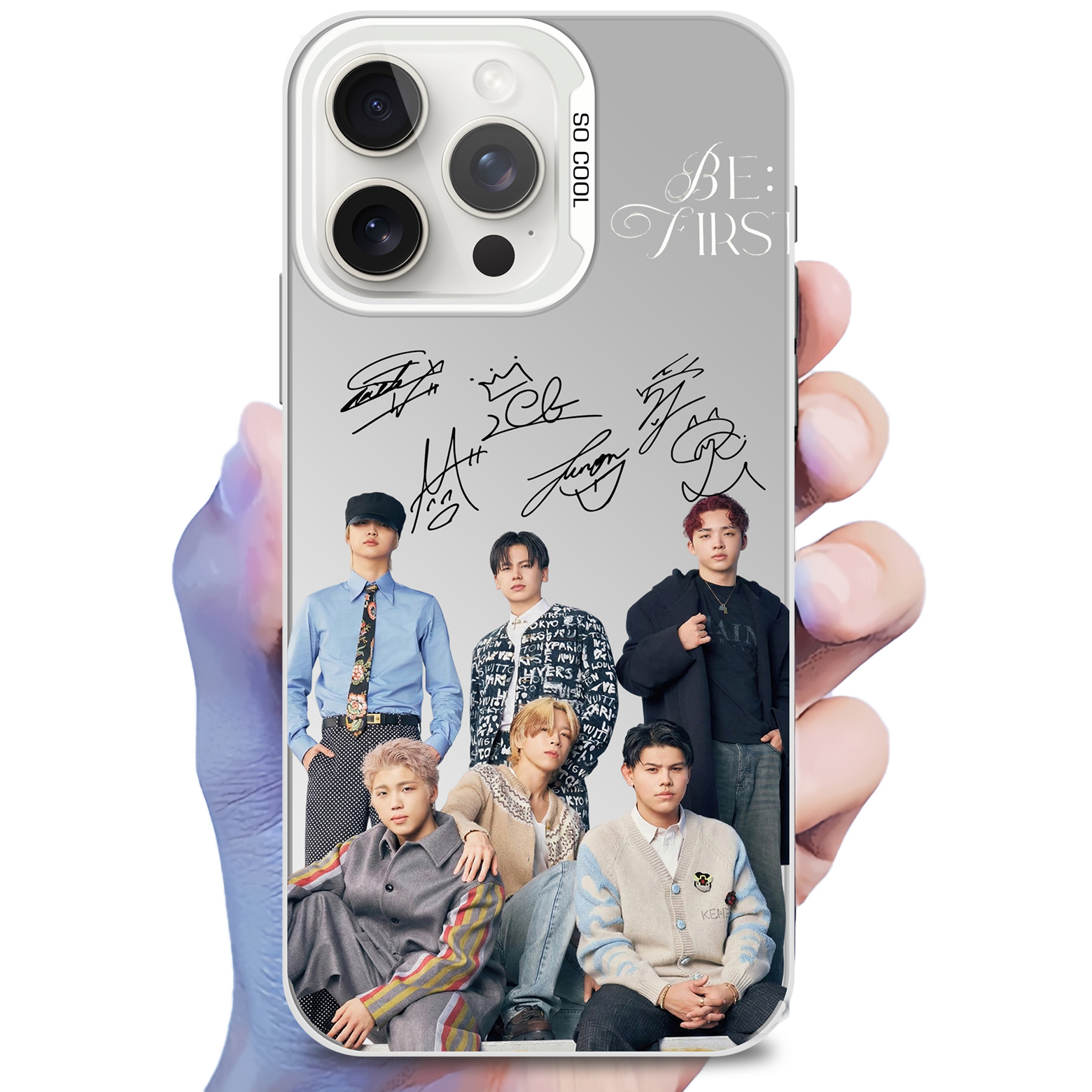 ミラースマホケース-銀【BE:FIRST/街灯】