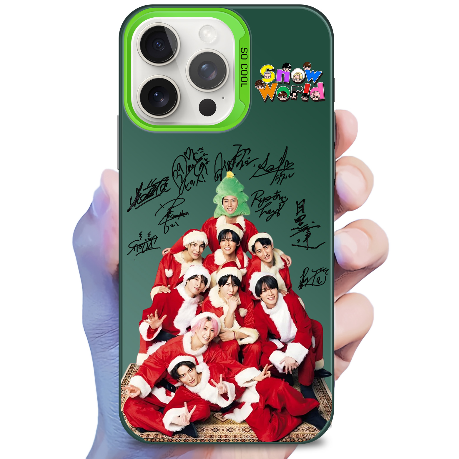 ミラースマホケース-緑【Snow Man】