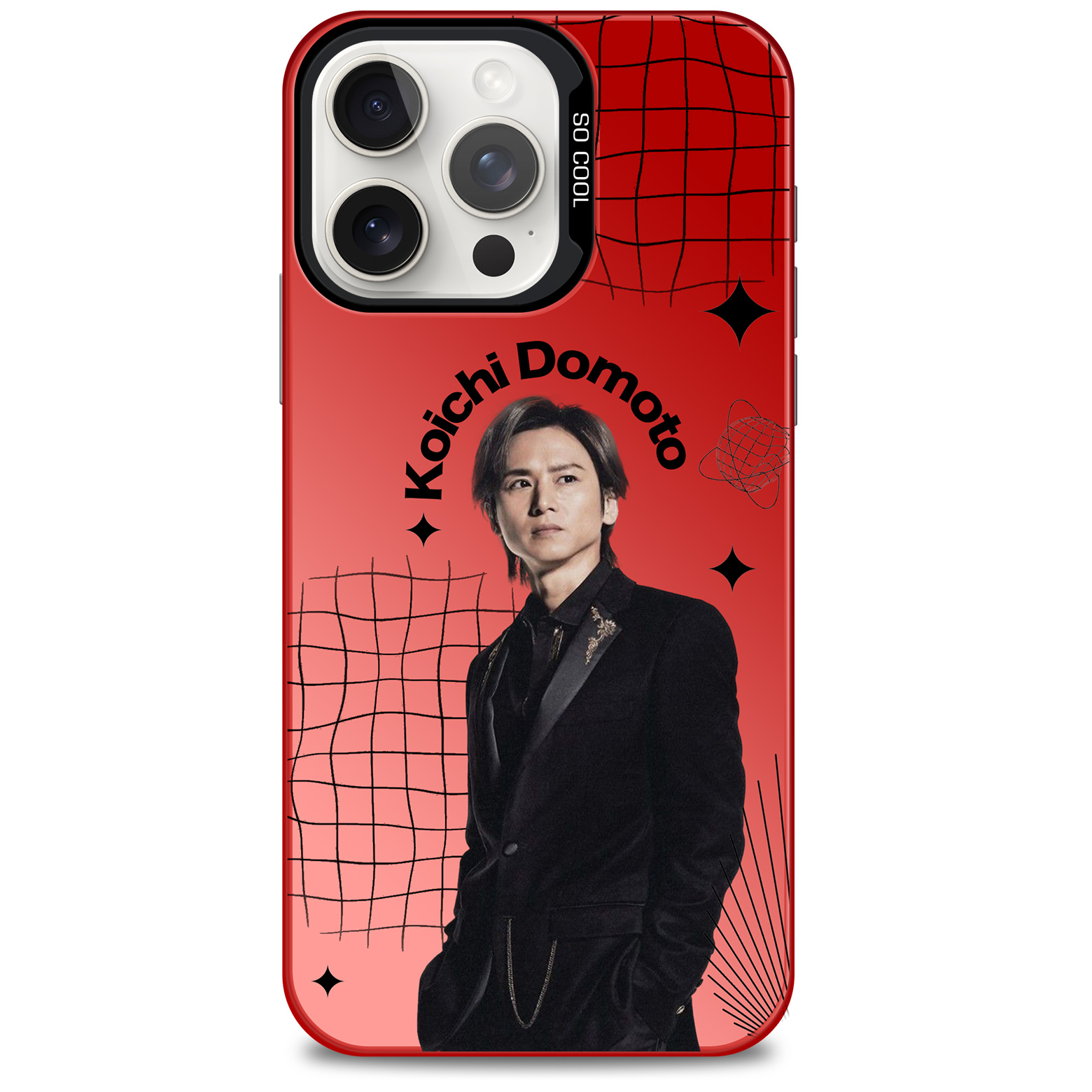 レーザーグラデーションスマートフォンケース-赤【堂本光一/KINKIKIDS/RAISE】