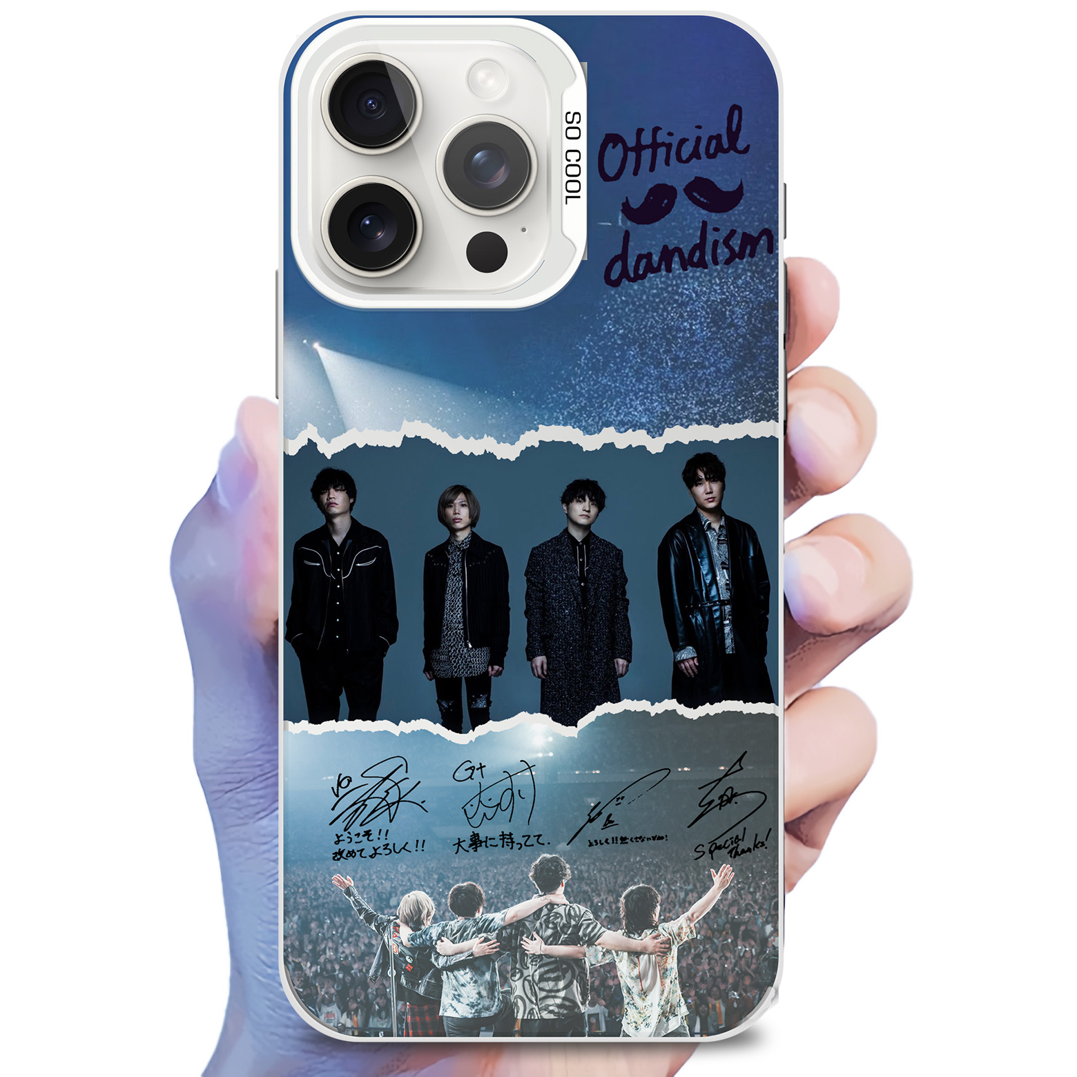 レーザーグラデーションスマートフォンケース-銀【Official髭男dism/らしさ】