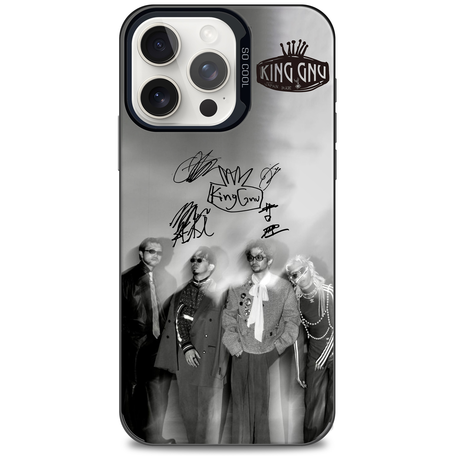 レーザーグラデーションスマートフォンケース-黒【KING GNU/SO BAD】