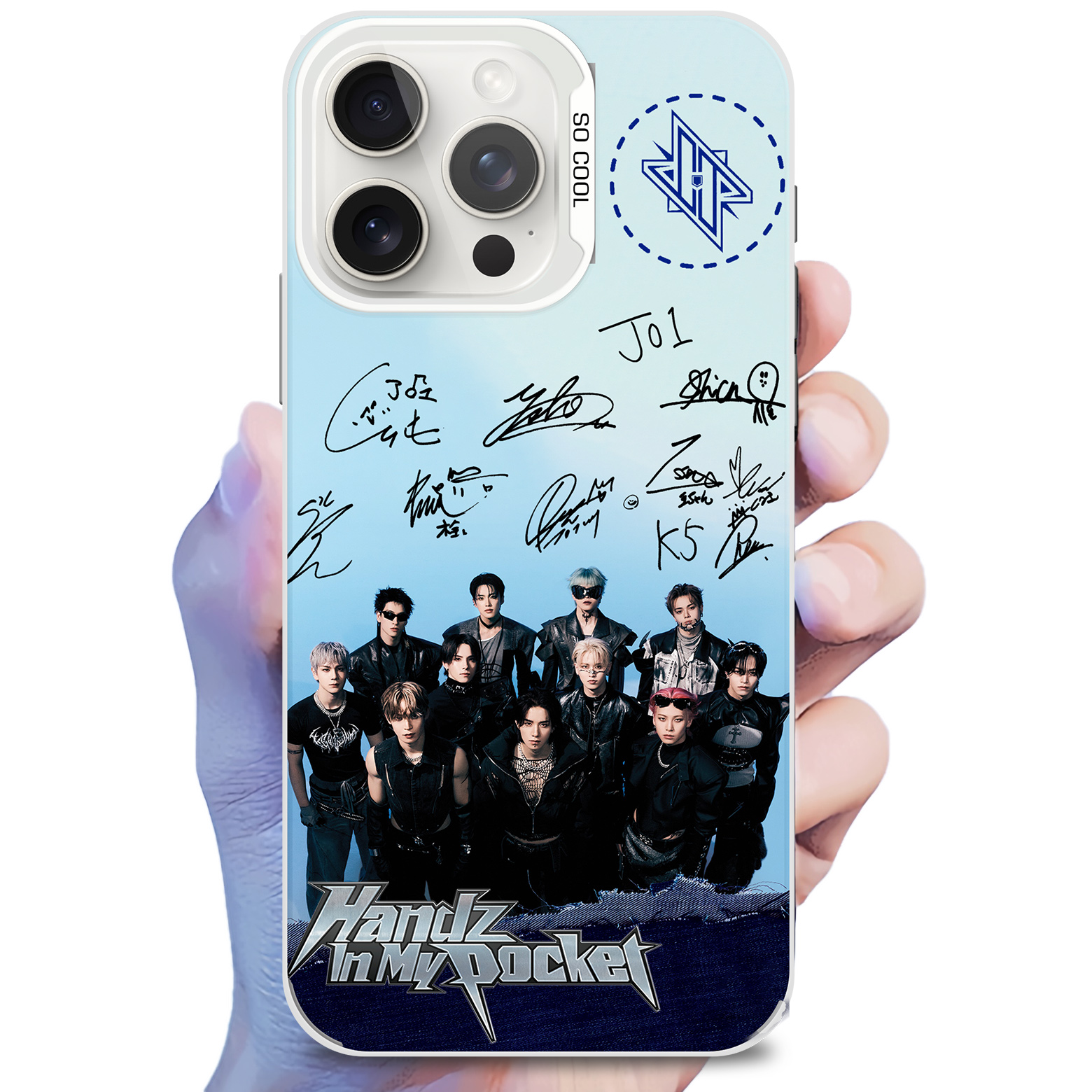 レーザーグラデーションスマートフォンケース-銀【JO1/Handz In My Pocket】