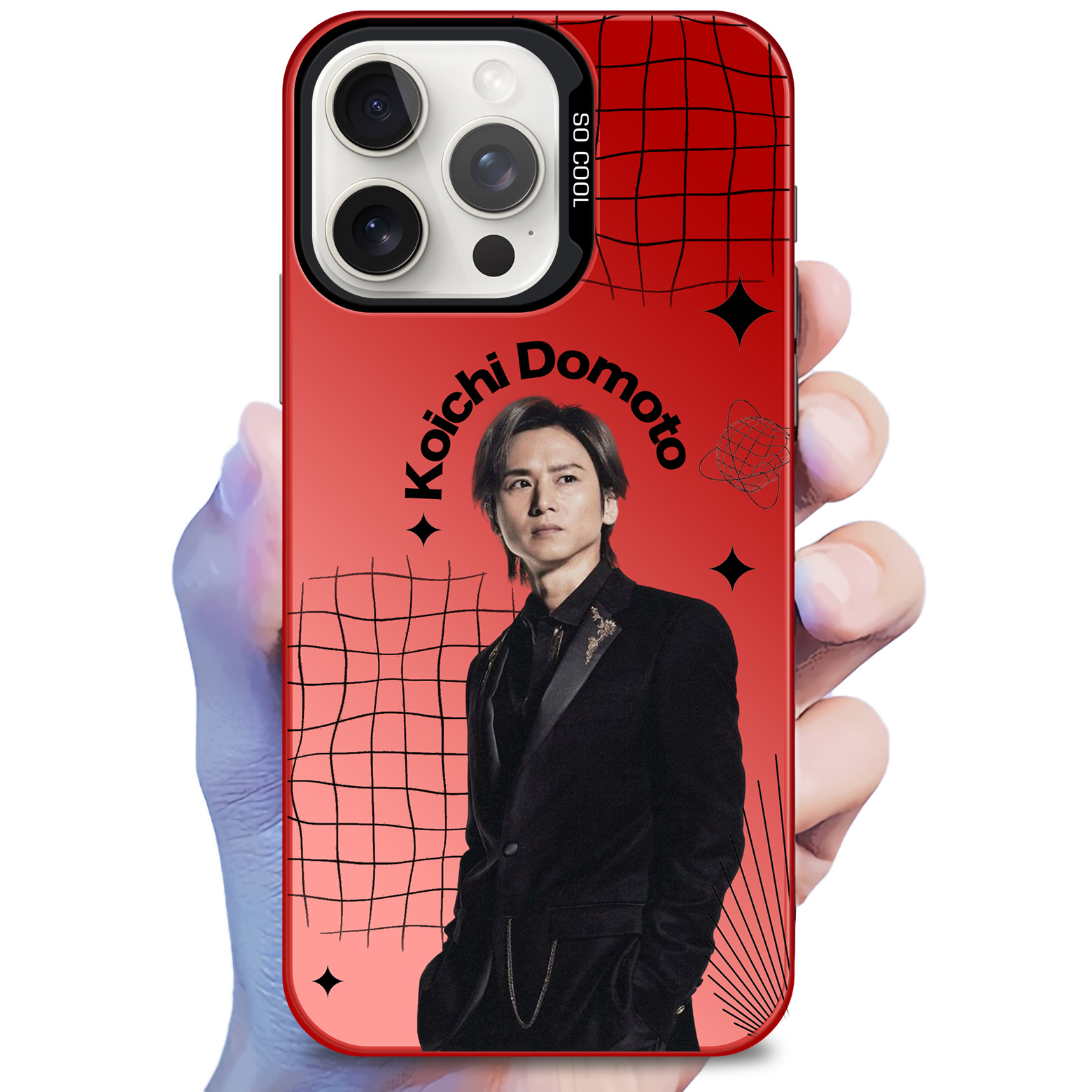 レーザーグラデーションスマートフォンケース-赤【堂本光一/KINKIKIDS/RAISE】